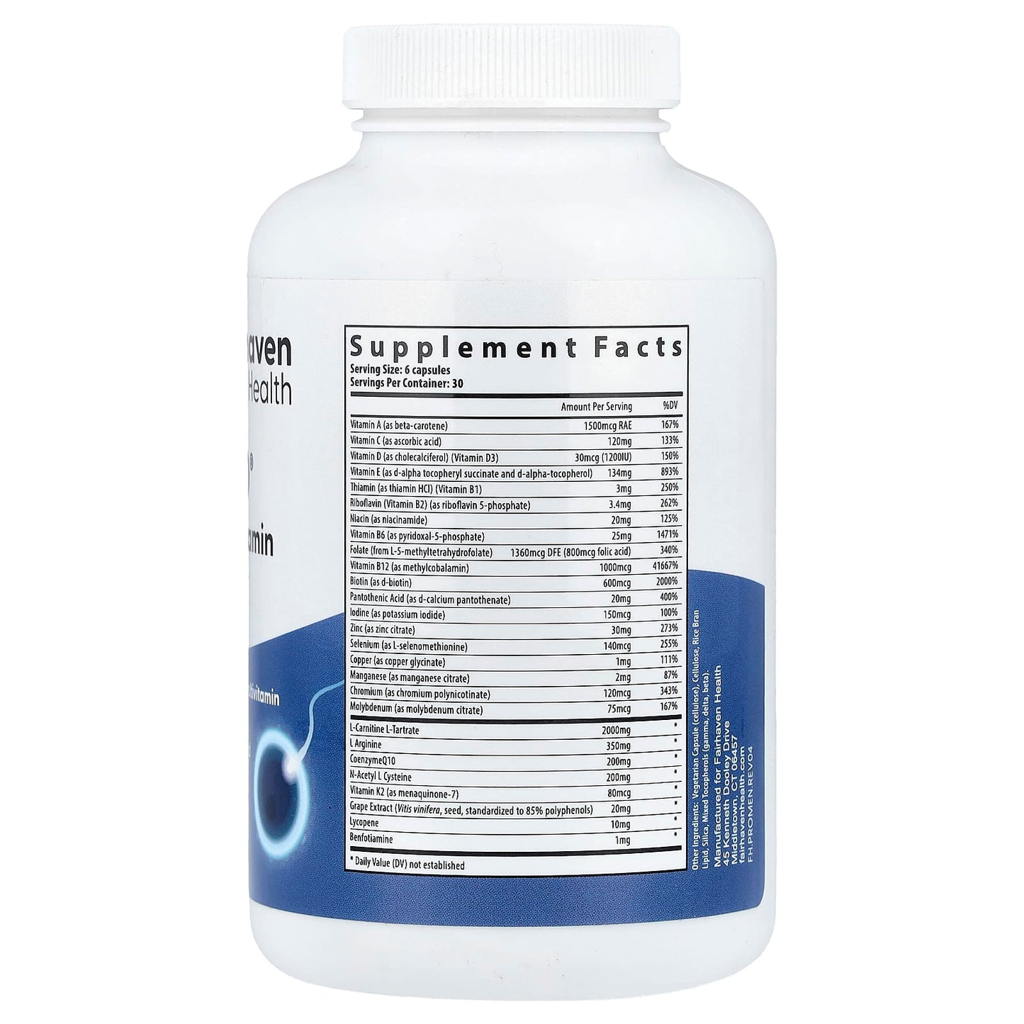 Fairhaven Health FH Pro Fertility Multivitamin for Men - 180 Capsules - Image 2