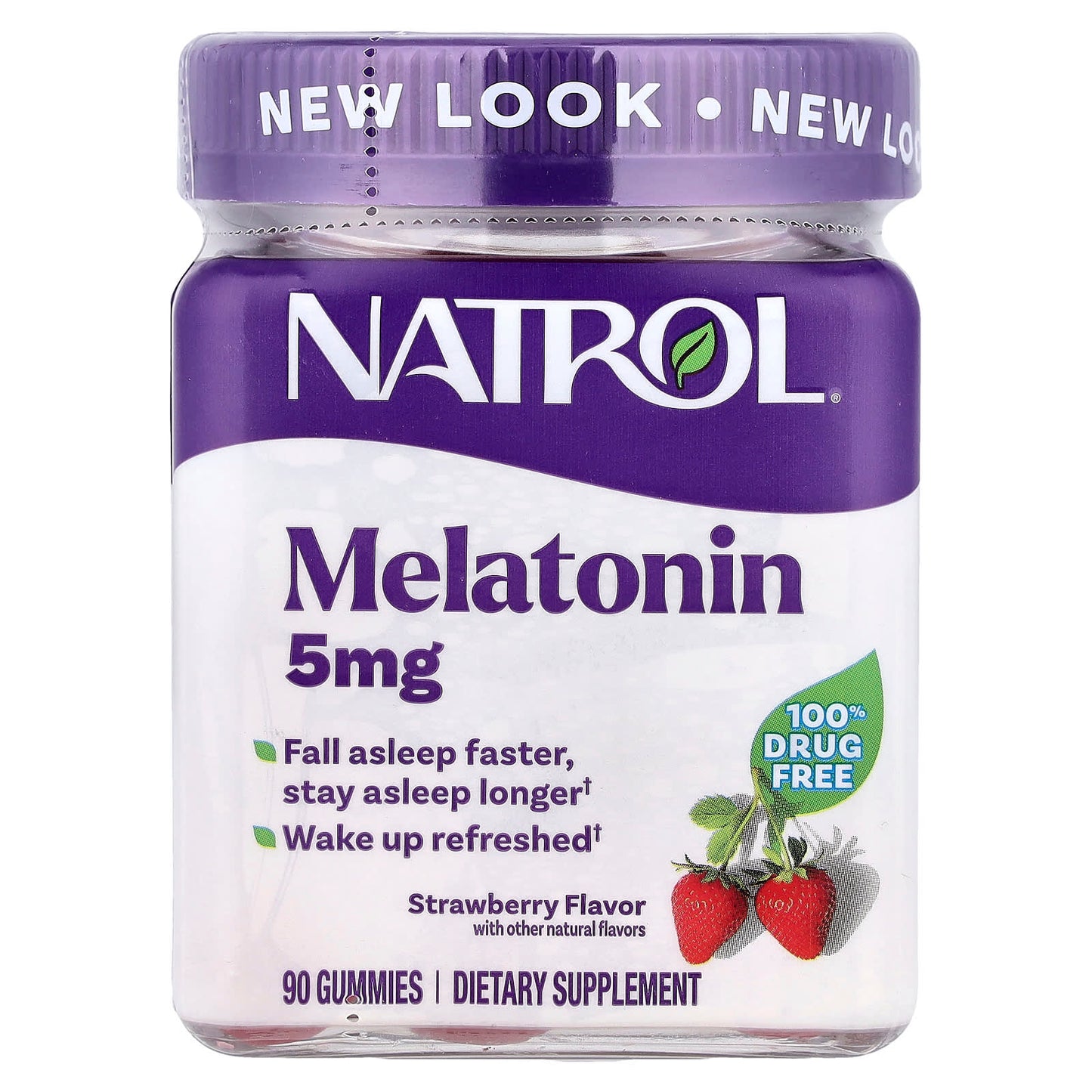 Natrol, Melatonin Gummies, Strawberry, 5 mg, 90 Gummies - Image 1