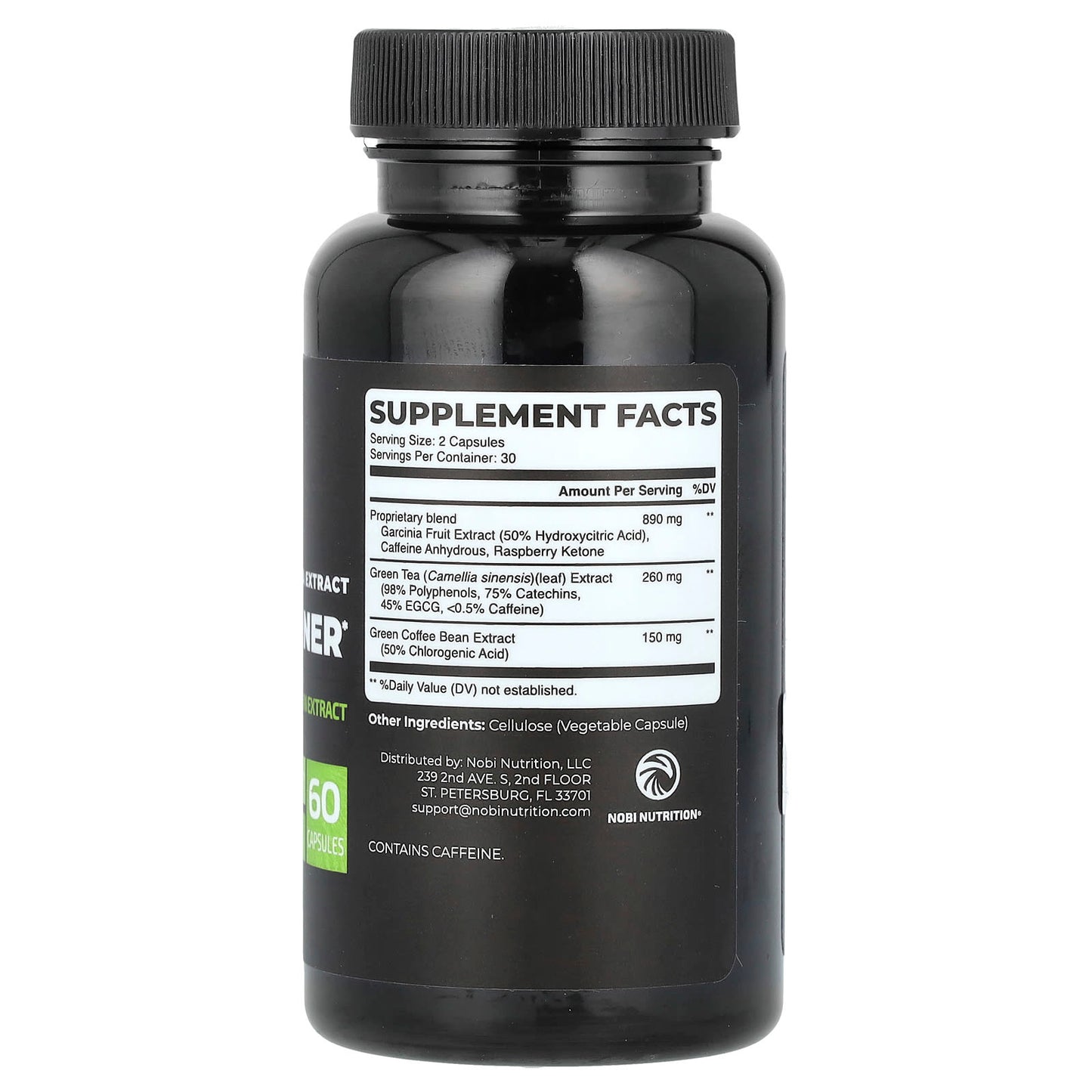 Nobi Nutrition, Premium Green Tea Extract Fat Burner, 60 Capsules - Image 2