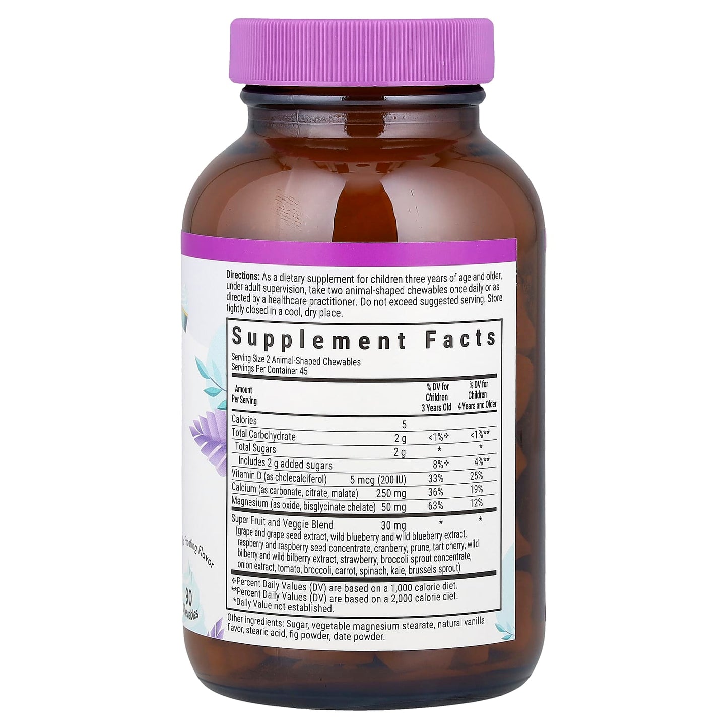 Rainforest Animalz Kids Calcium & Vitamin D3 Chewables - Vanilla Frosting - Image 2
