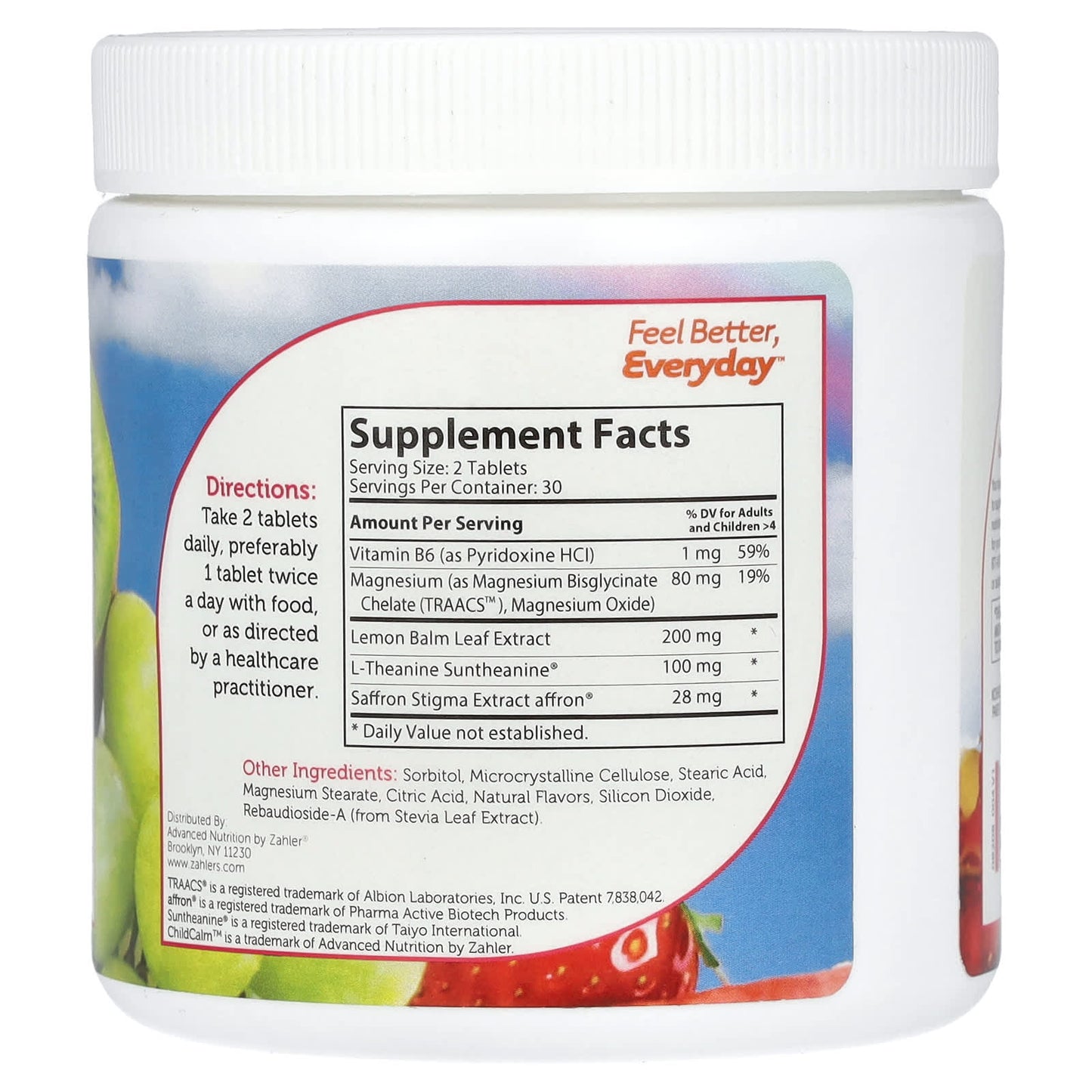 Zahler, ChildCalm, Children's Relaxation Support Formula, Fruit Punch, 60 Chewable Tablets - Image 2