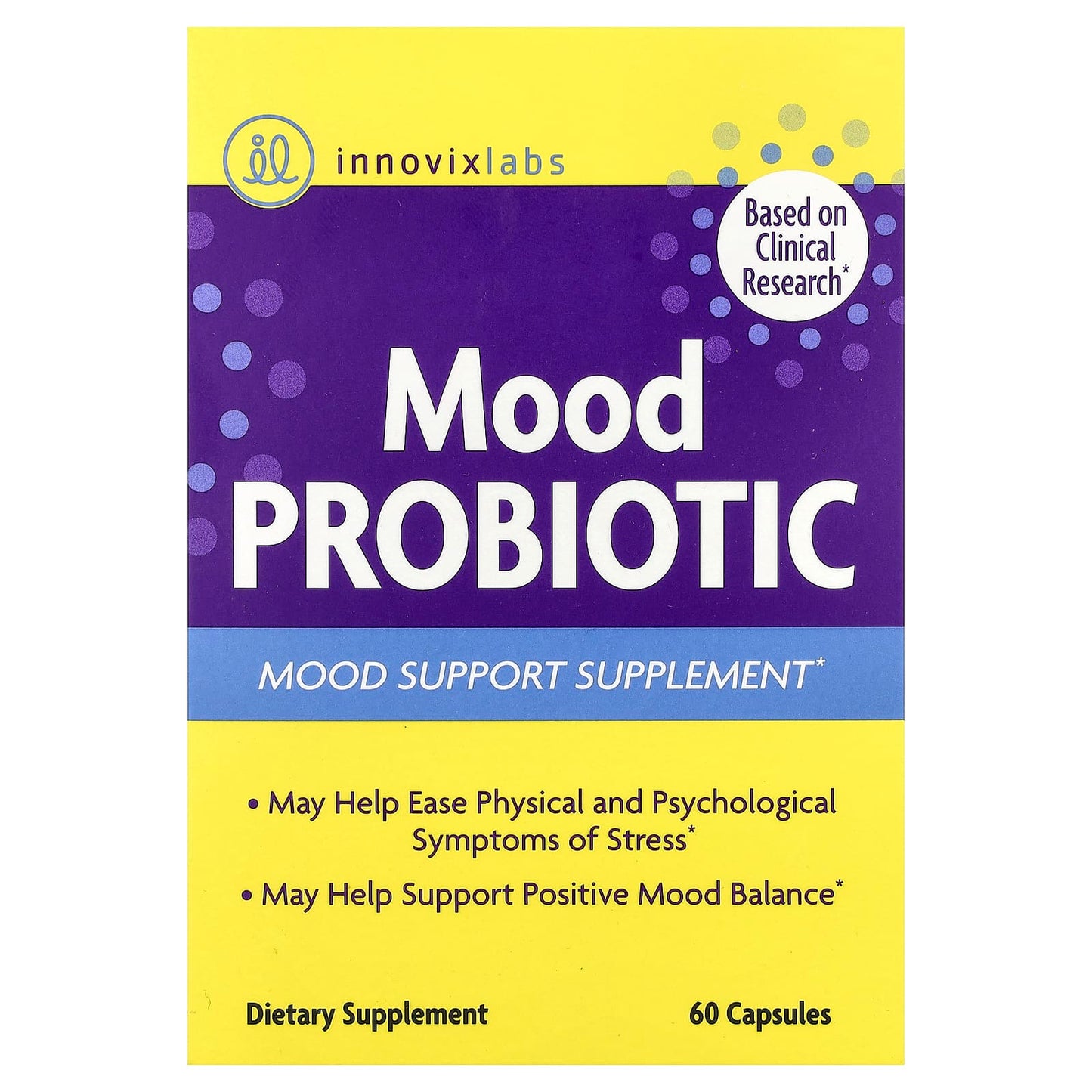 Mood Probiotic Supplement for Stress Relief by InnovixLabs - 60 Capsules - Image 1