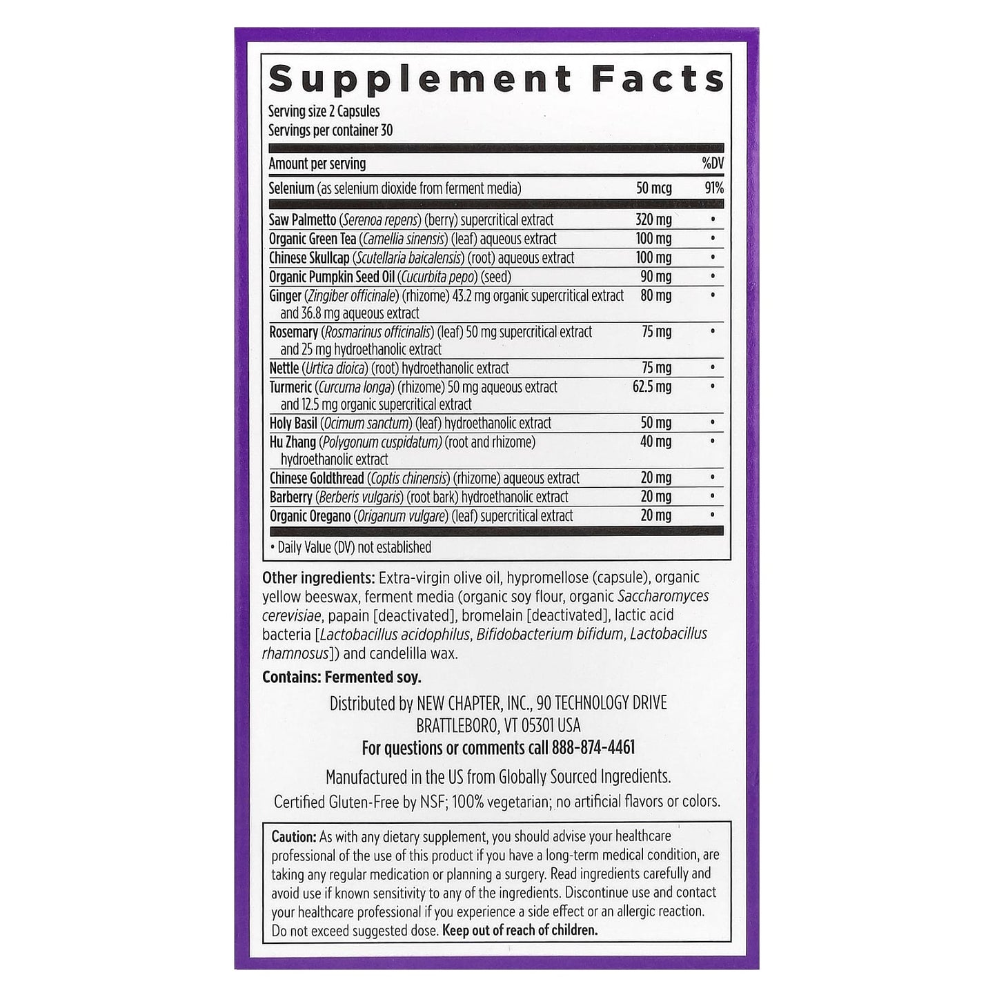 New Chapter, Zyflamend™ Prostate, 60 Vegetarian Capsules - Image 2