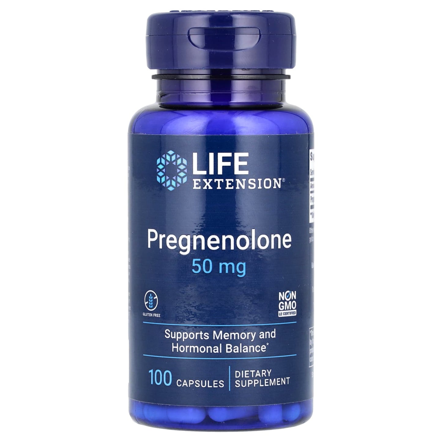 Life Extension, Pregnenolone, 50 mg, 100 Capsules - Image 1