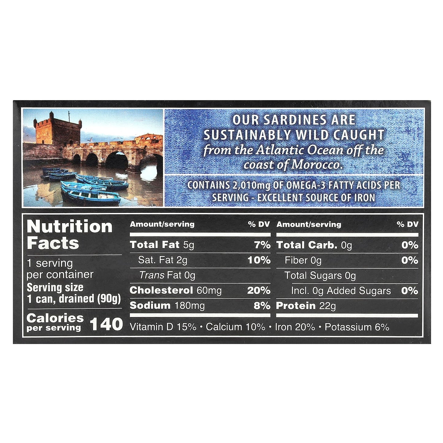 Crown Prince Natural, Skinless & Boneless Sardines, In Water, 4.37 oz (125 g)