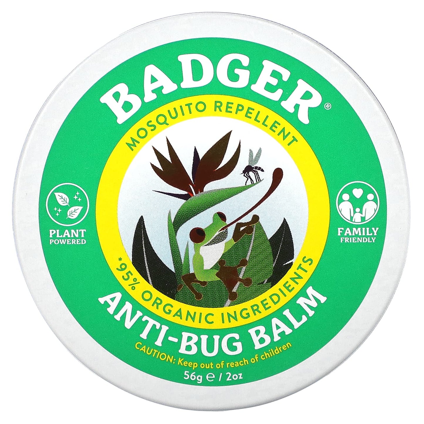 Natural Mosquito Repellent Balm by Badger, 95% Organic, 2 oz - Image 1
