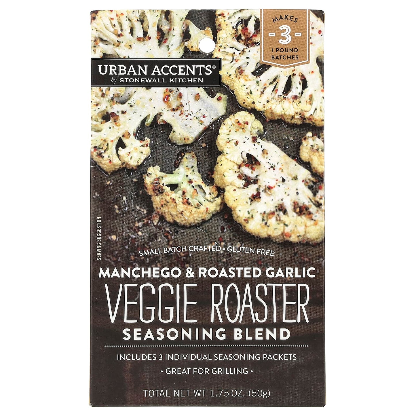Urban Accents, Veggie Roaster Seasoning Blend, Manchego & Roasted Garlic, 1.75 oz (50 g) - Image 1