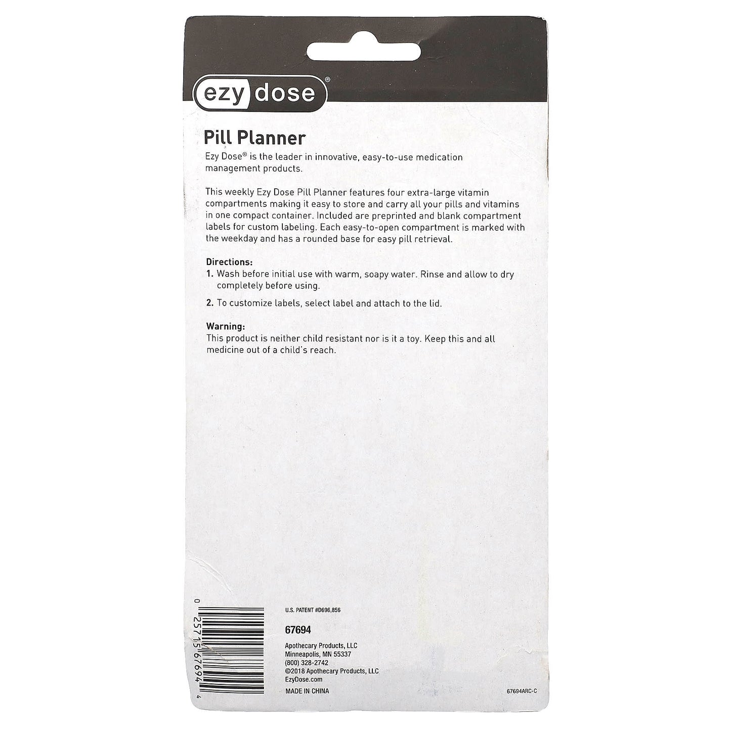 Weekly Pill Planner with Vitamin Compartments and Labels by Ezy Dose - Image 2