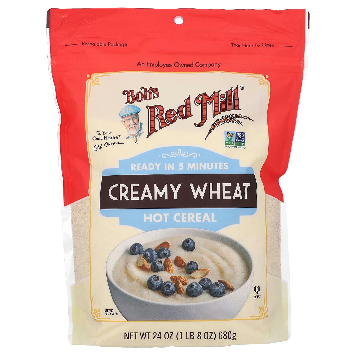 Creamy Wheat Hot Cereal by Bob's Red Mill, 24 oz (680 g) - Image 1