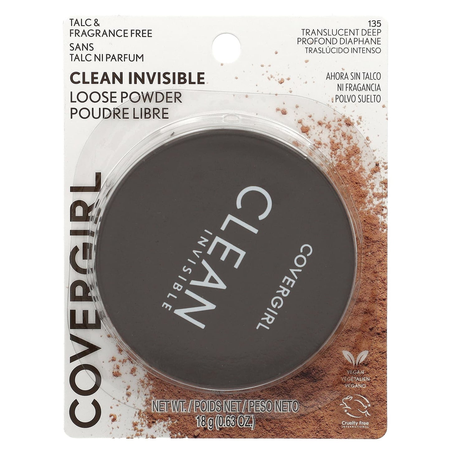 Covergirl Clean Invisible Loose Powder, 135 Translucent Deep, Cruelty-Free & Vegan - Image 2
