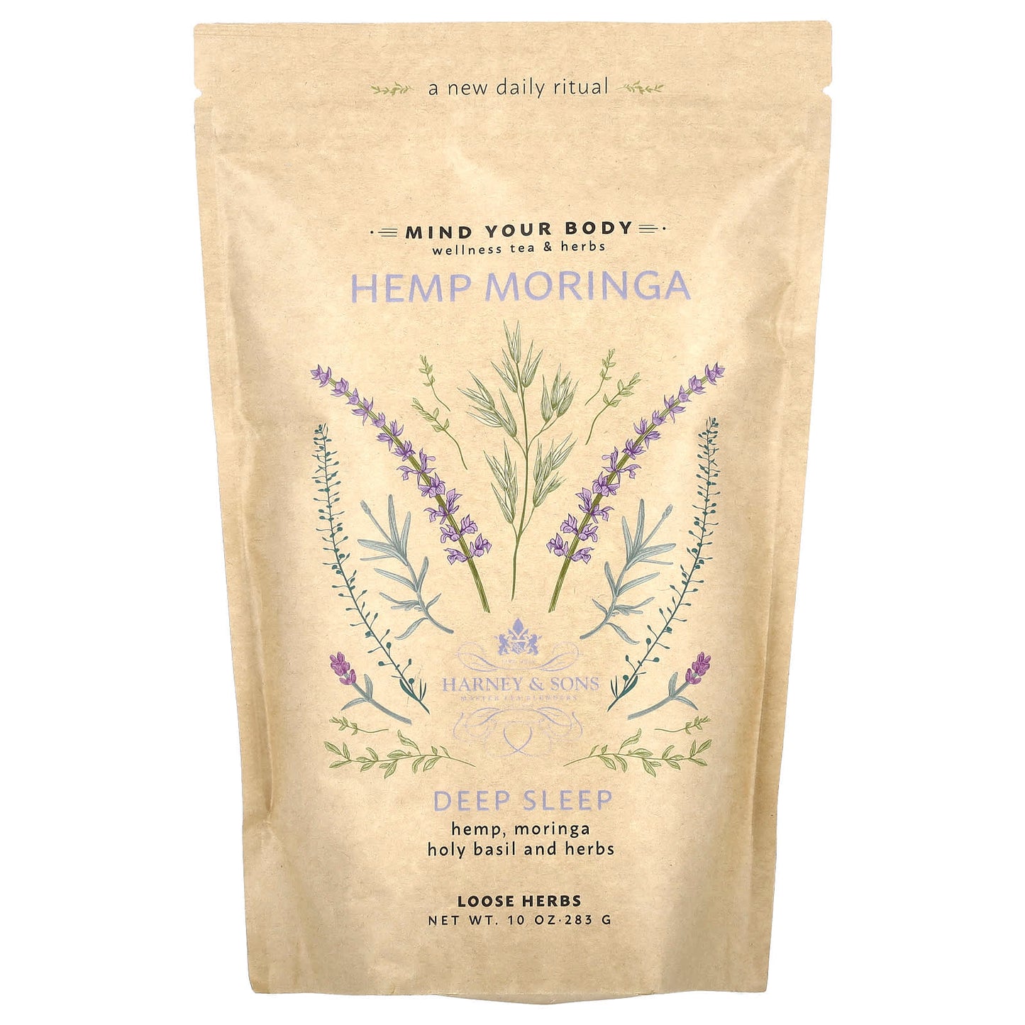 Deep Sleep Caffeine Free Hemp Moringa Herbal Tea Blend, 10 oz - Image 1