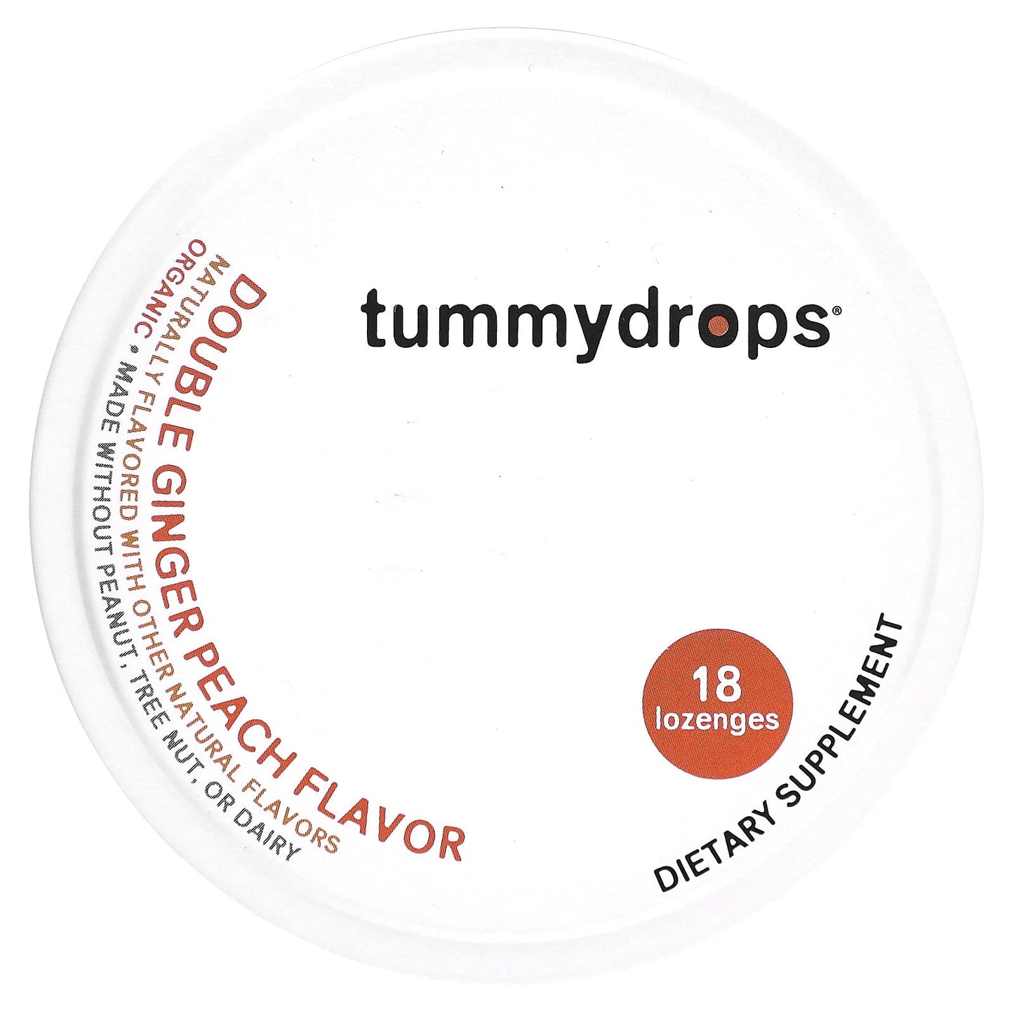 Tummydrops, Double Ginger Peach, 18 Lozenges - Image 1