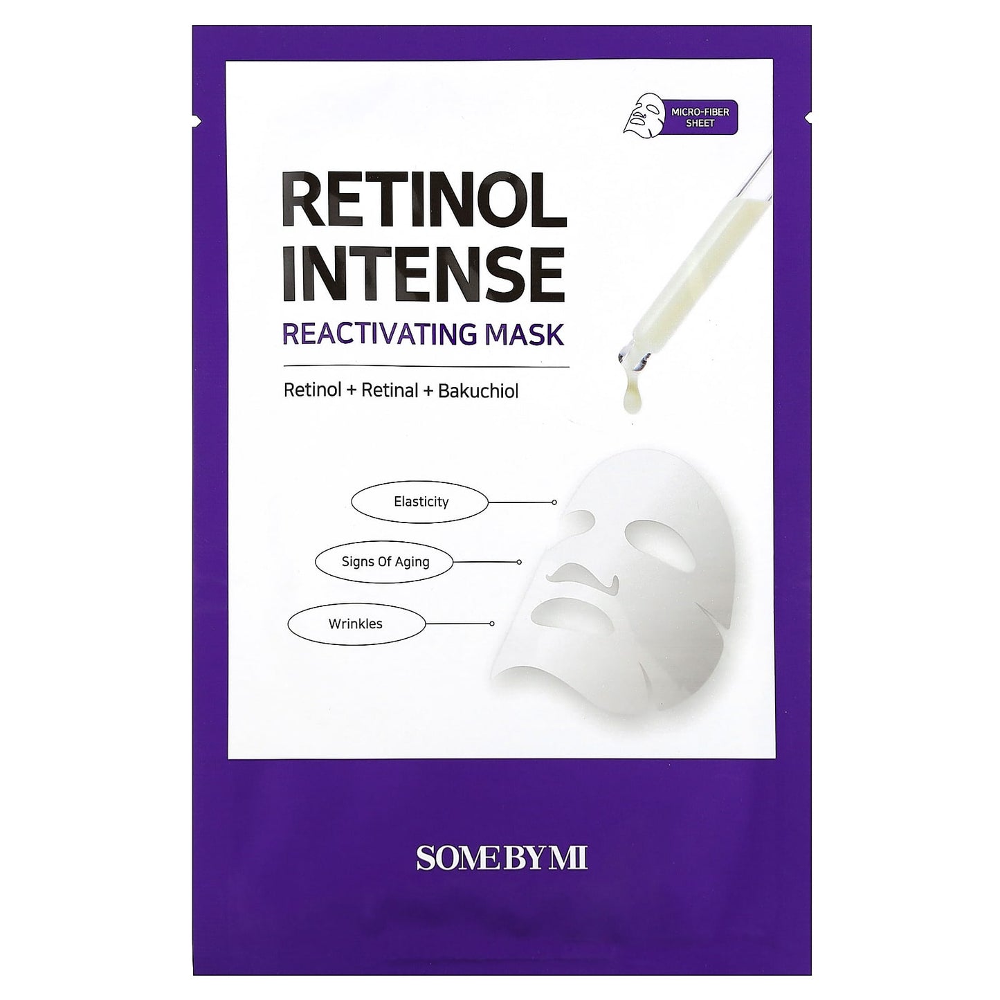 SOME BY MI, Retinol Intense, Reactivating Beauty Mask, 1 Sheet Mask, 0.77 oz (22 g) - Image 1