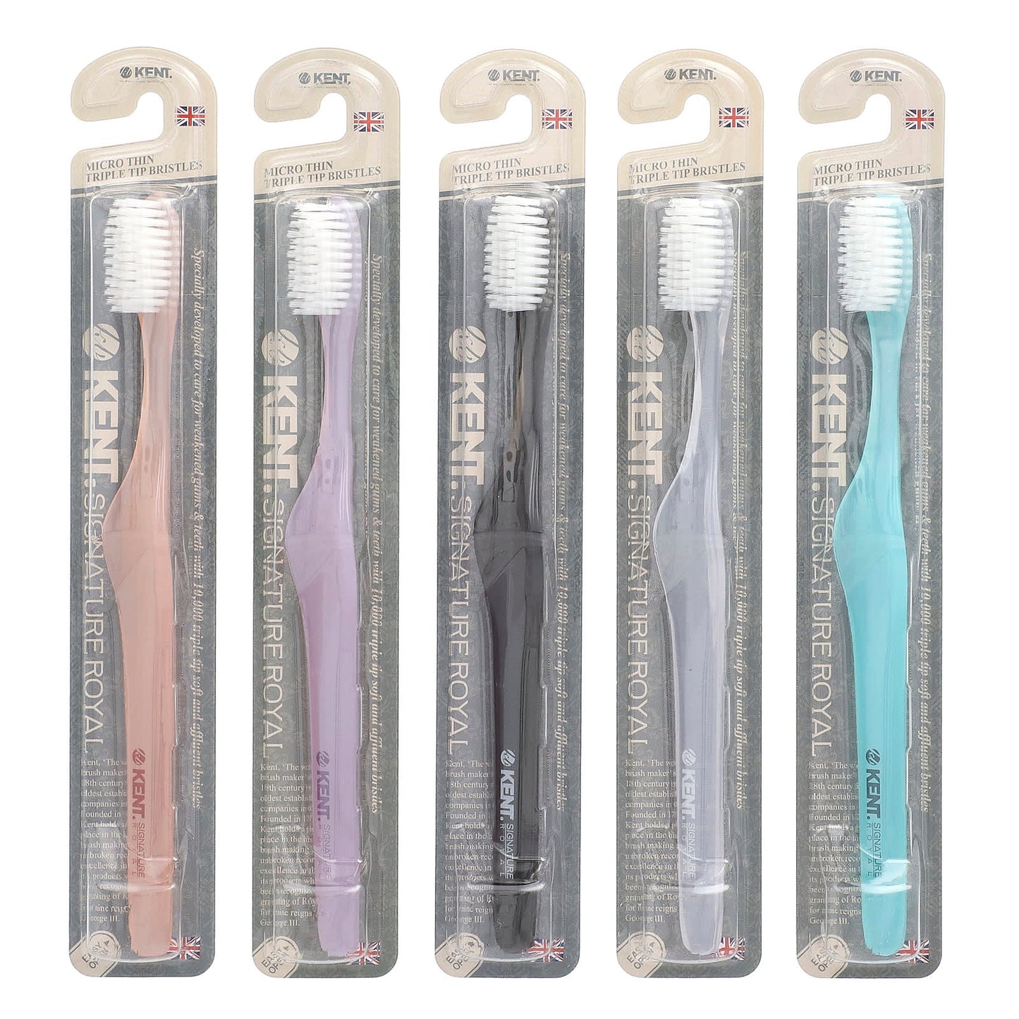 Kent, Signature Royal, White Edition, Ultra Soft Toothbrush, 5 Pack - Image 1