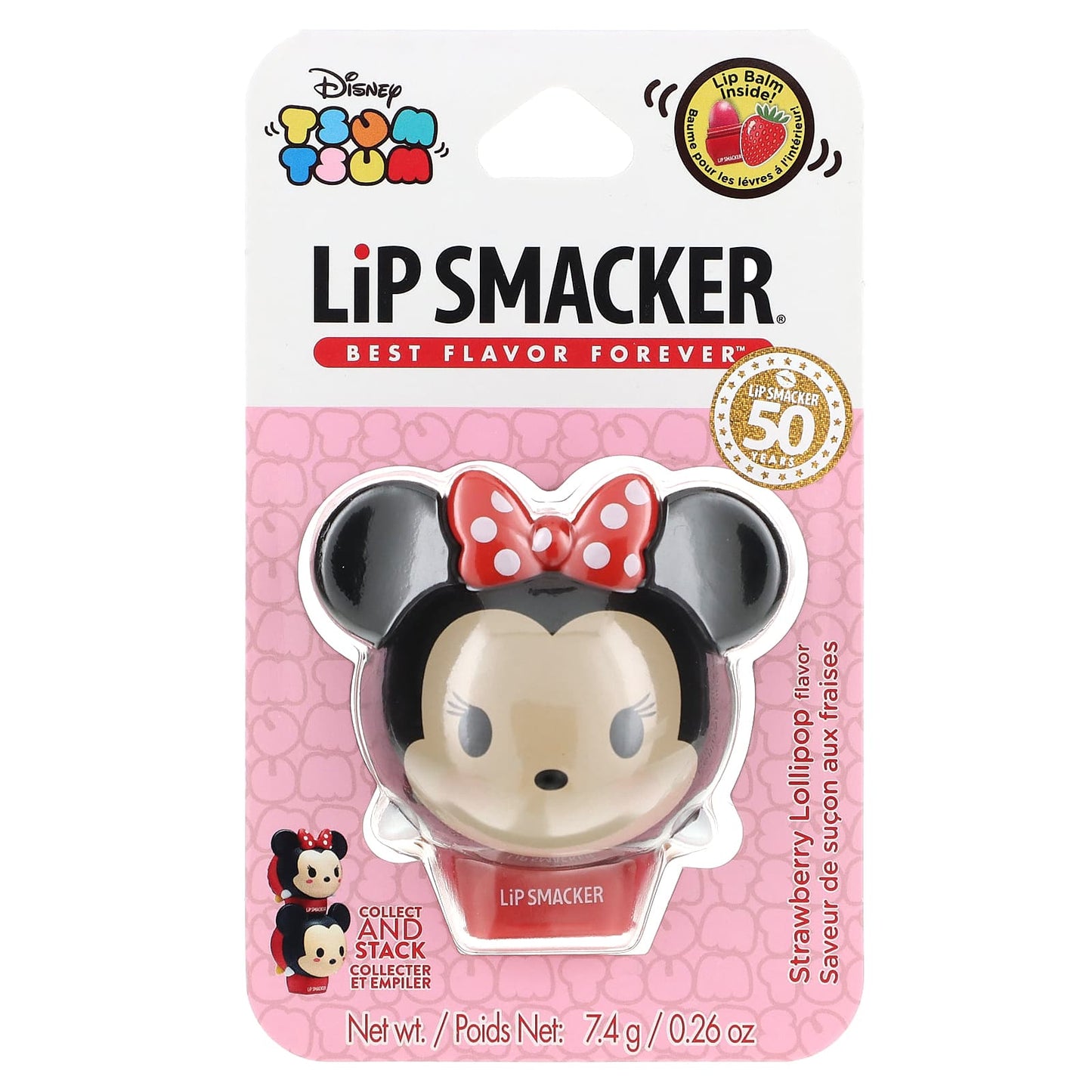 Lip Smacker, Disney Tsum Tsum, Lip Balm, Minnie Mouse, Strawberry Lollipop, 0.26 oz (7.4 g) - Image 2