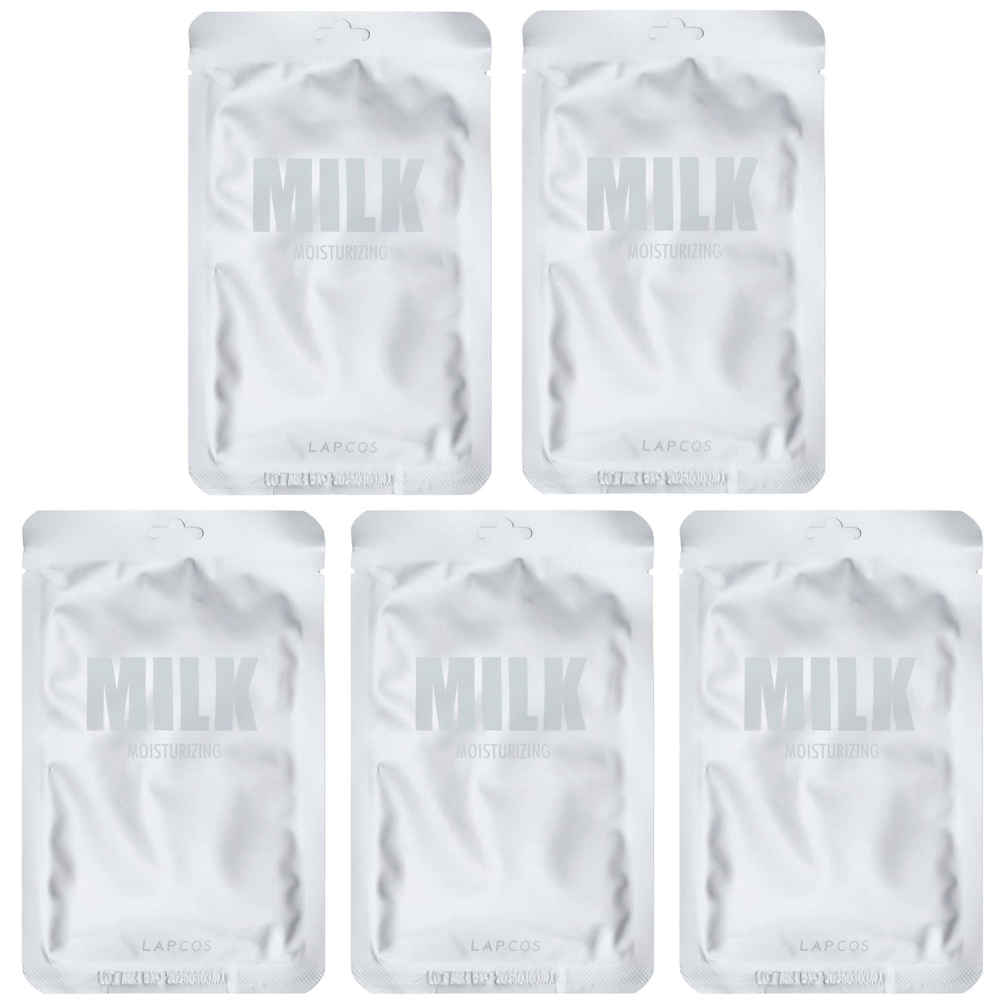 Lapcos, Milk Sheet Beauty Mask Set, Moisturizing , 5 Sheet Masks, 1.01 fl oz (30 ml) Each - Image 1