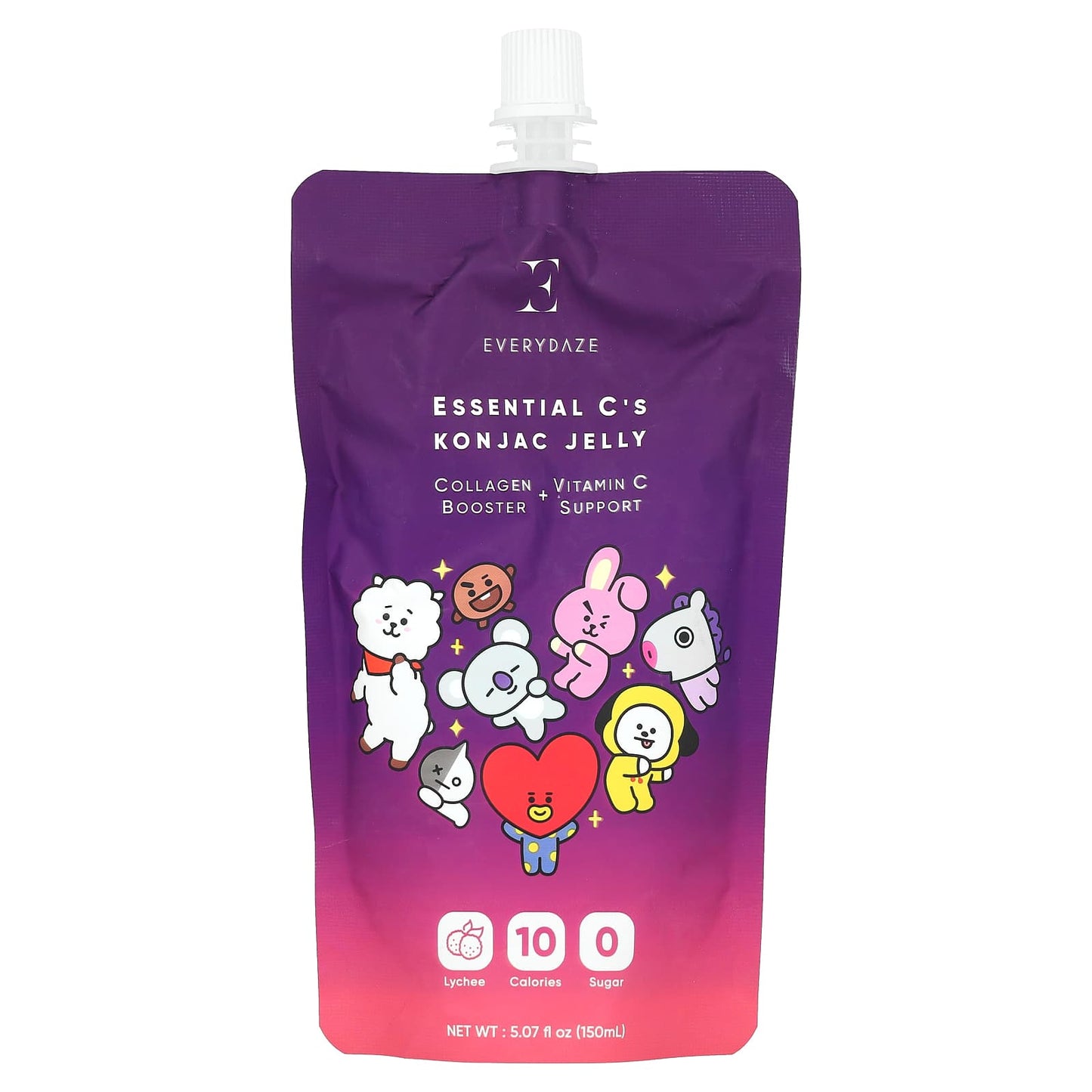 Everydaze Essential C's Konjac Jelly, Lychee, Collagen & Vitamin C, Vegan, 150 ml - Image 1