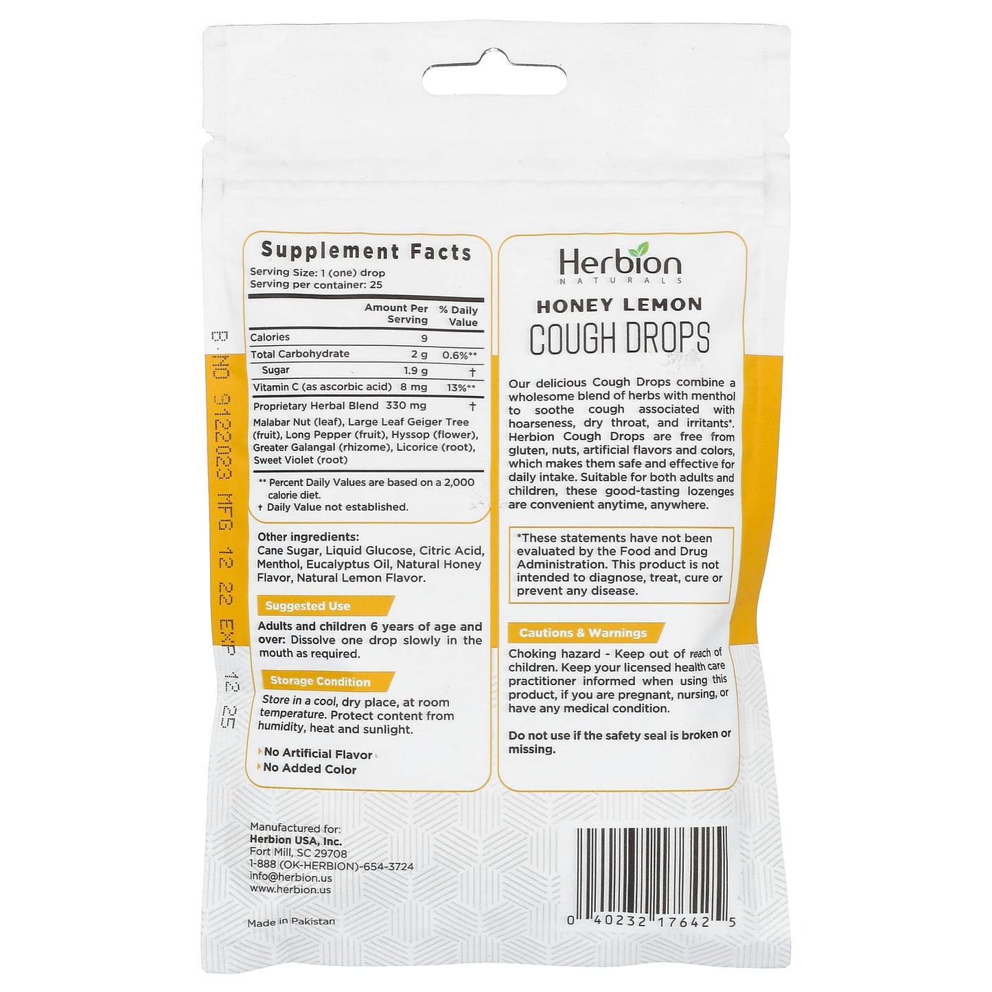 Herbion Naturals Honey Lemon Cough Drops - Soothing Relief for Adults & Kids - Image 2