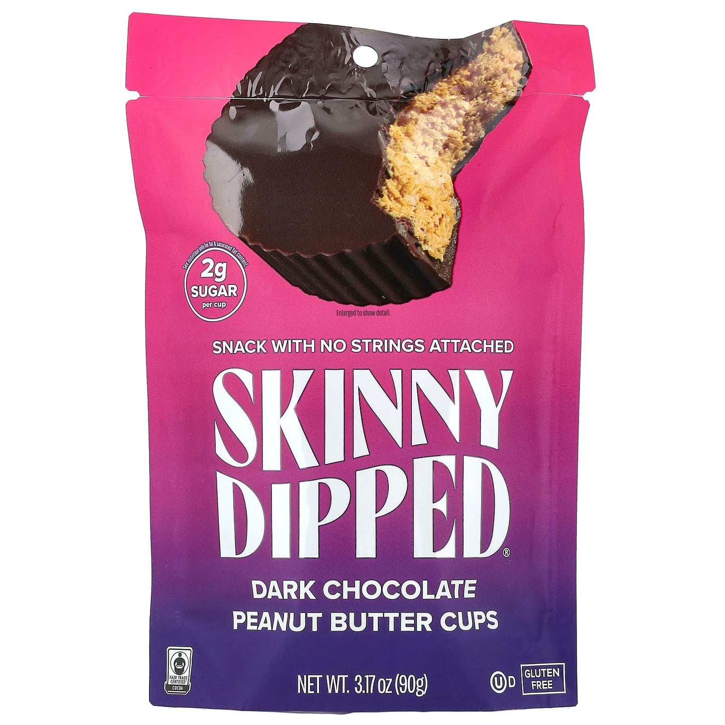 SkinnyDipped, Dark Chocolate Peanut Butter Cups, 3.17 oz (90 g) - Image 1