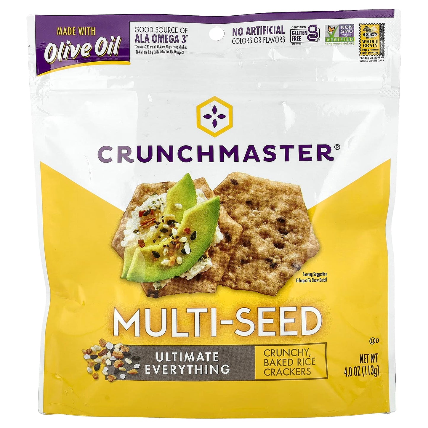 Crunchy Gluten-Free Multi-Seed Rice Crackers by Crunchmaster - Image 1