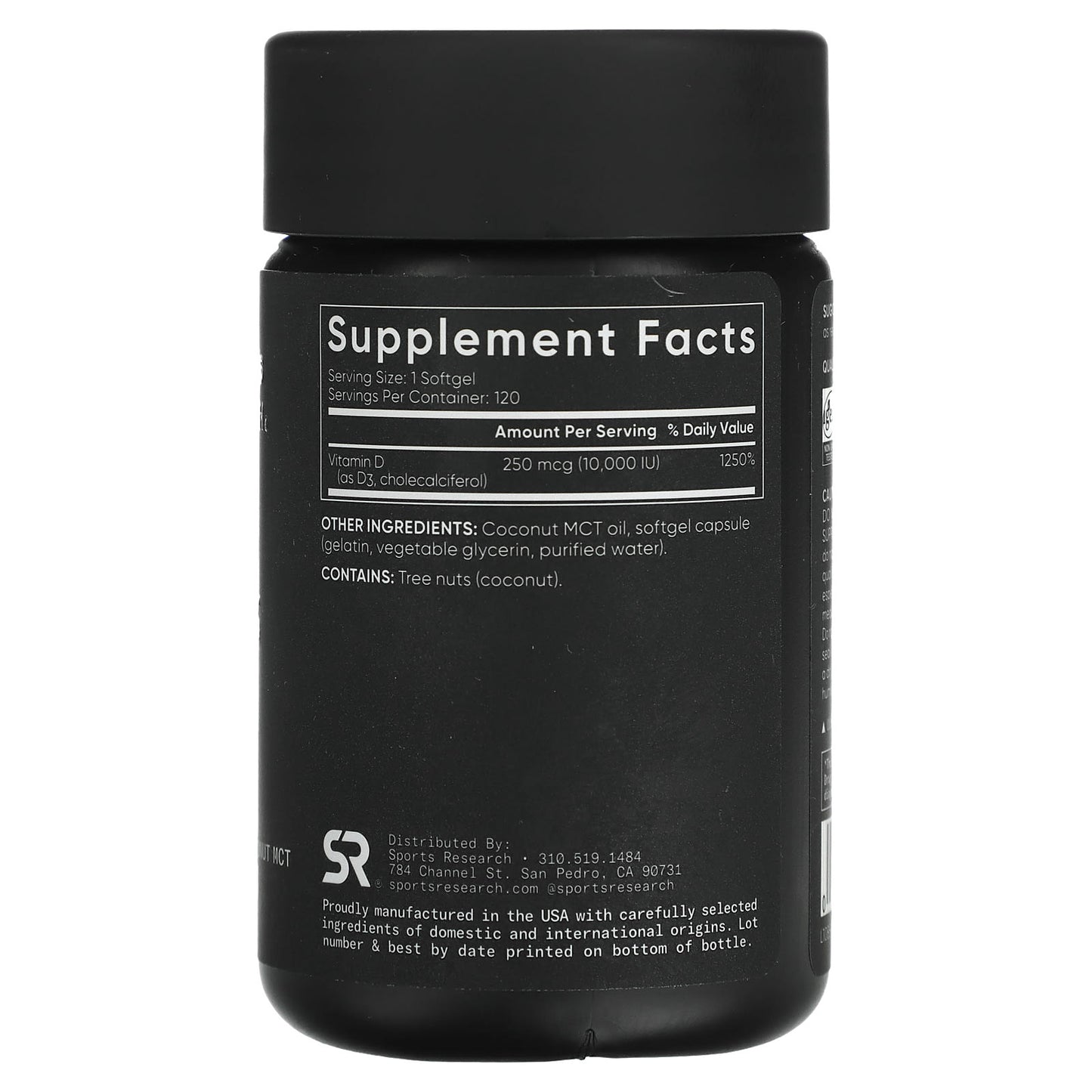 Sports Research, Vitamin D3, Max Strength, 250 mcg (10,000 IU), 120 Softgels - Image 2