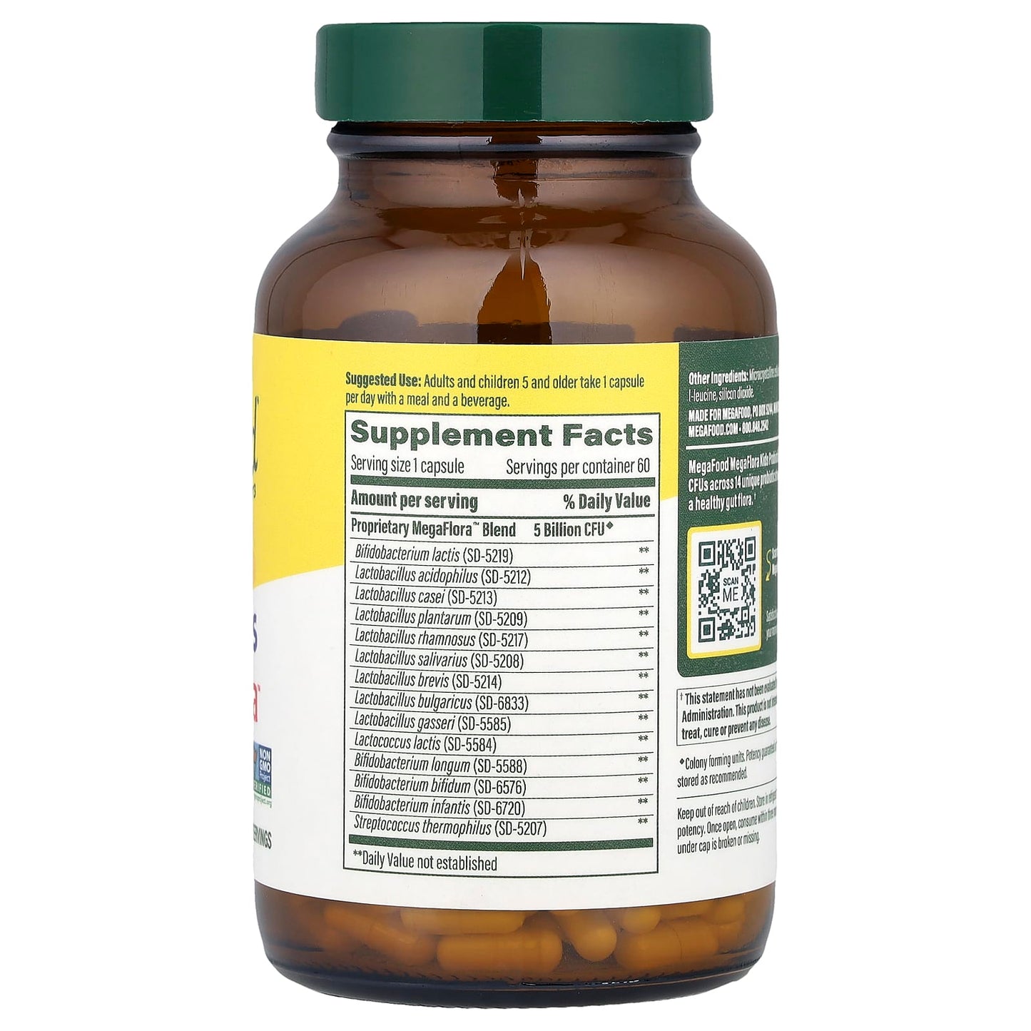 MegaFood, Kids MegaFlora™, Daily Probiotic, 5 Billion CFU, 60 Mini Capsules - Image 2