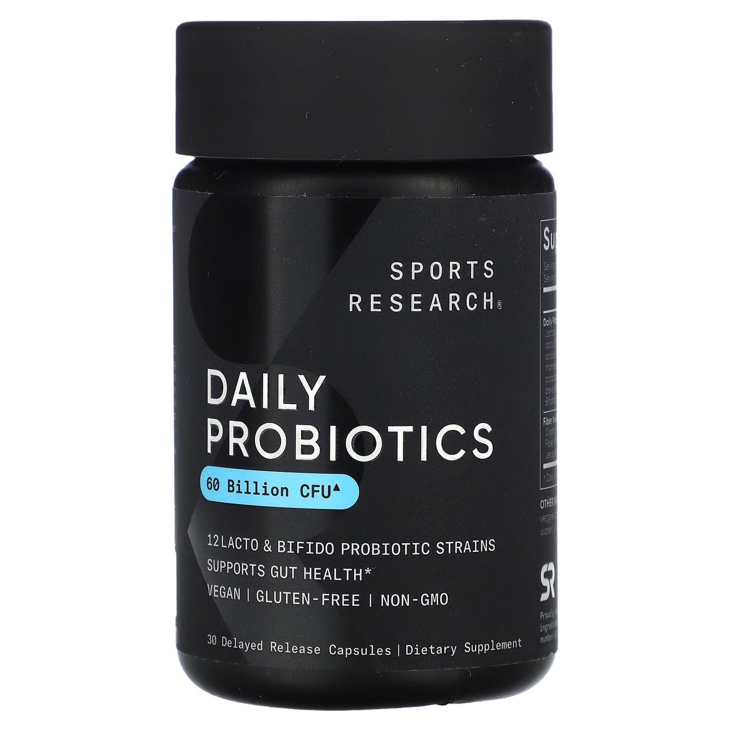 Sports Research, Daily Probiotics, 60 Billion CFU, 30 Delayed Release Capsules - Image 1