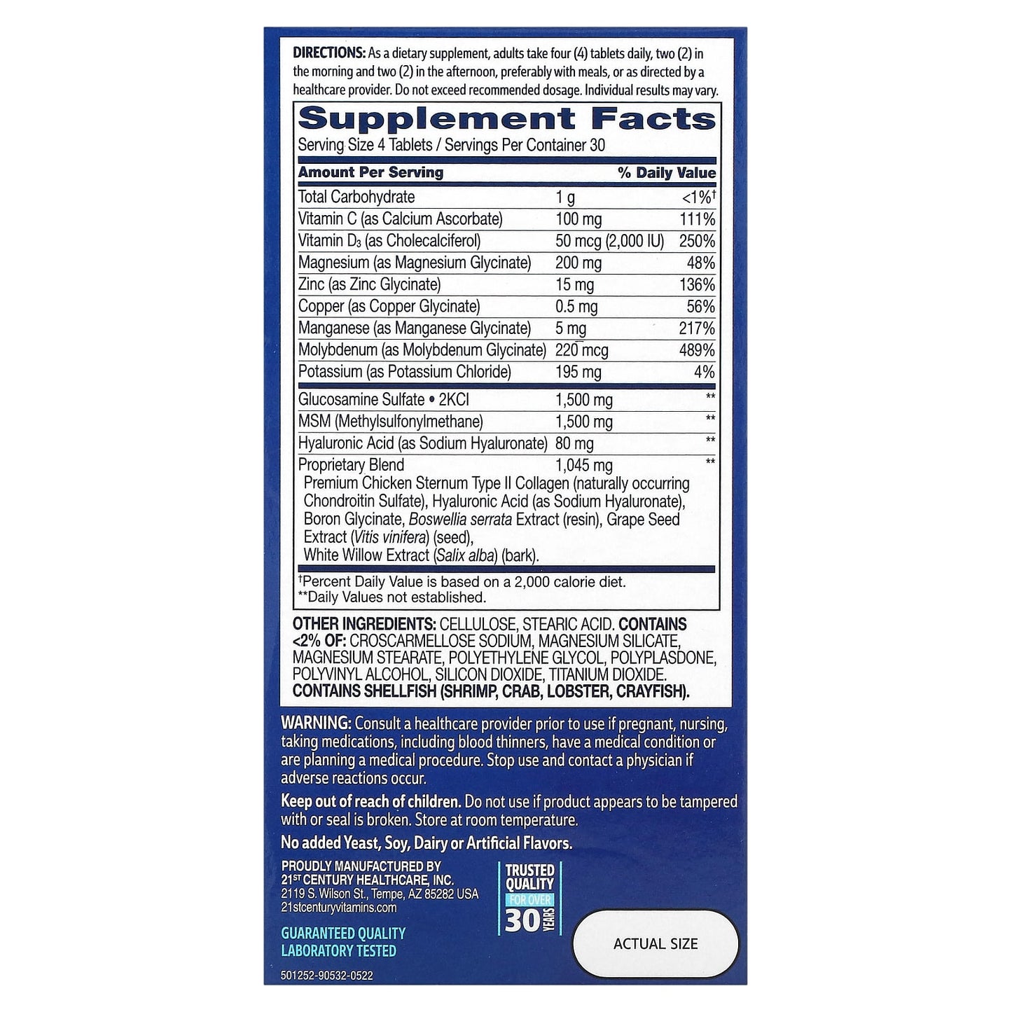 21st Century Arthri-Flex Advantage + Vitamin D3 Joint Support Supplement - Image 2