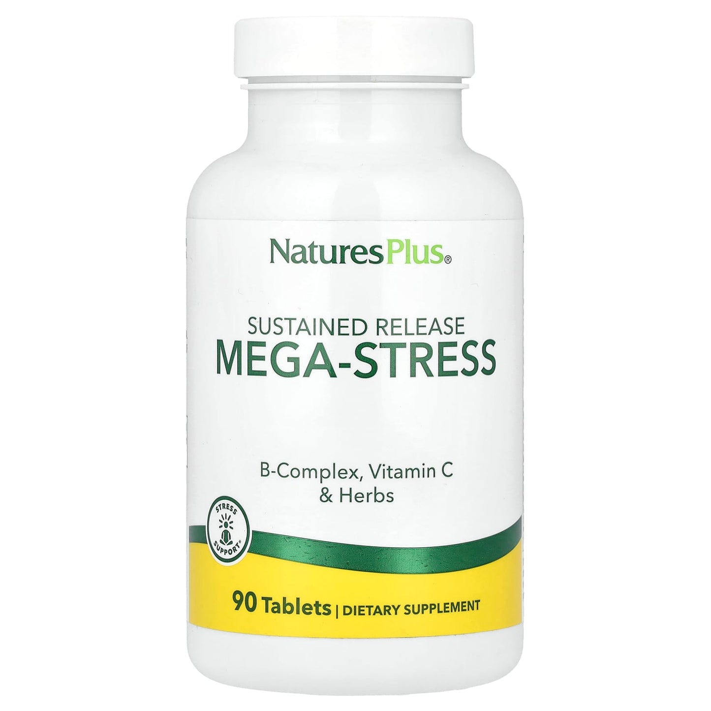 NaturesPlus, Sustained Release Mega-Stress, 90 Tablets - Image 1