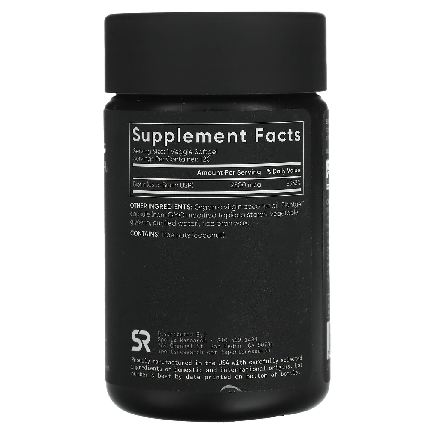 Sports Research, Biotin, High Potency, 2,500 mcg, 120 Veggie Softgels - Image 2