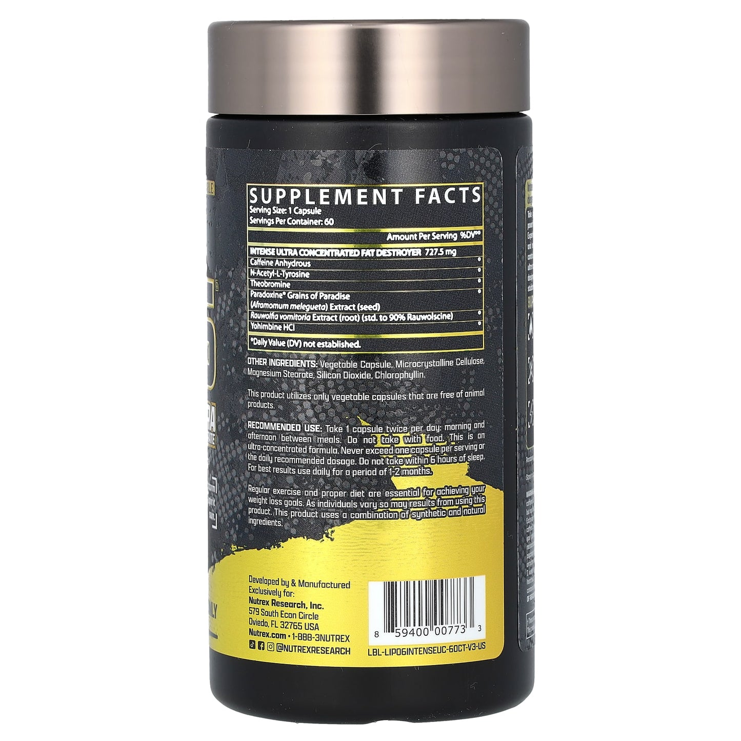 Nutrex Research, LIPO 6, Intense, Ultra Concentrate, 60 Capsules - Image 2