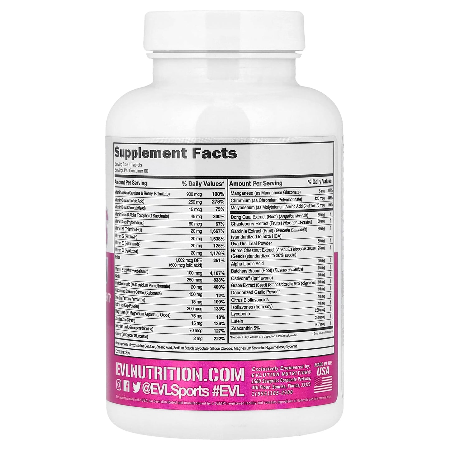 EVLution Nutrition Women's Multivitamin, 120 Tablets, High Performance - Image 2