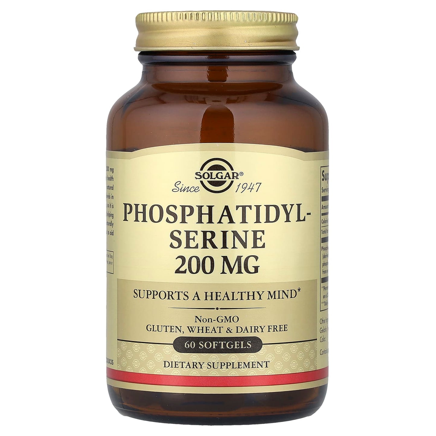 Solgar, Phosphatidylserine, 200 mg, 60 Softgels - Image 1