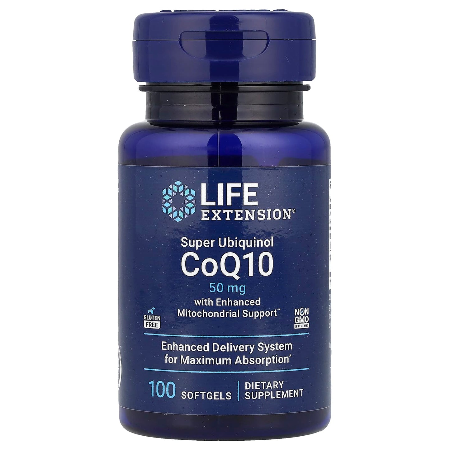 Life Extension, Super Ubiquinol CoQ10 with Enhanced Mitochondrial Support, 50 mg, 100 Softgels - Image 1
