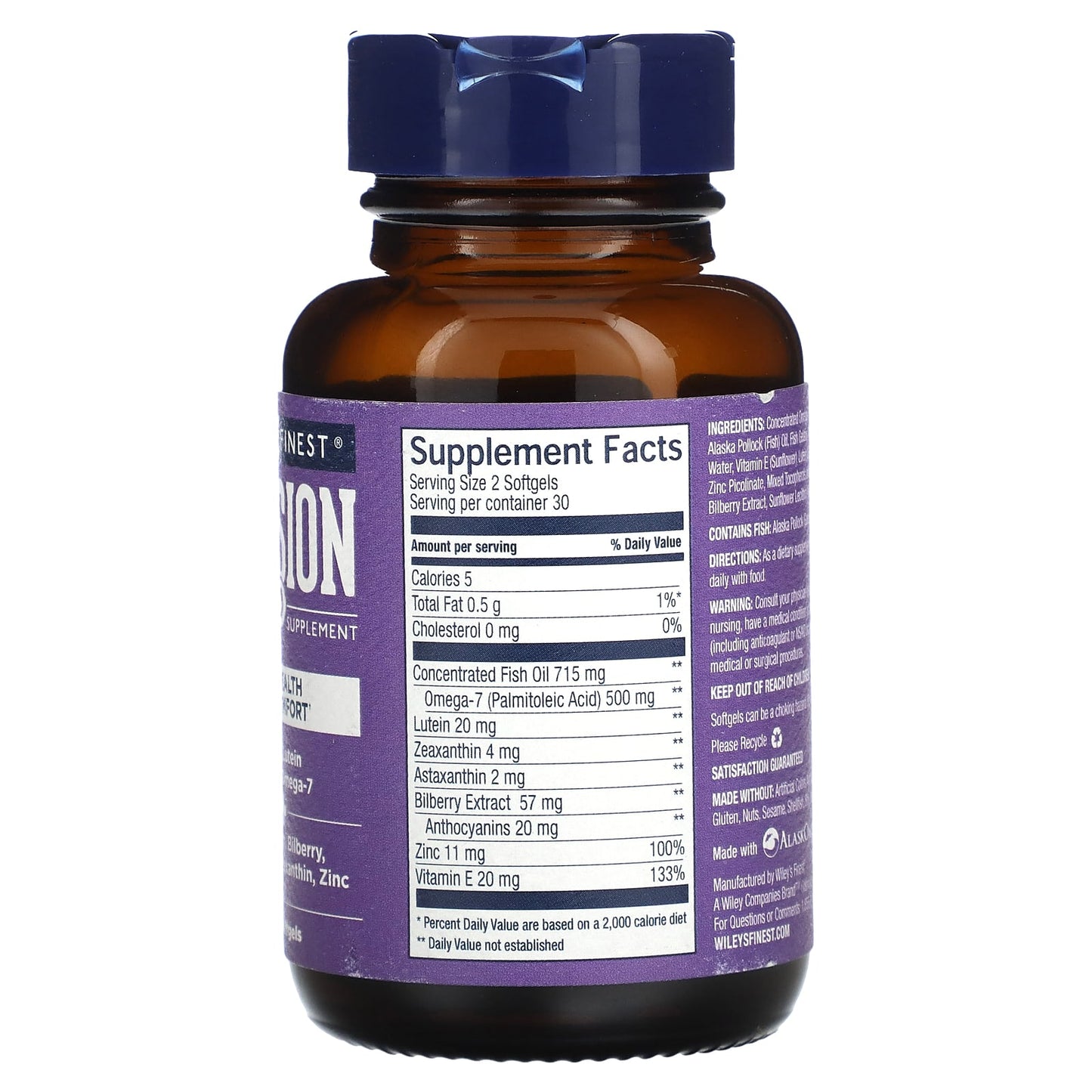 Wiley's Finest, Bold Vision, 60 Softgels - Image 2