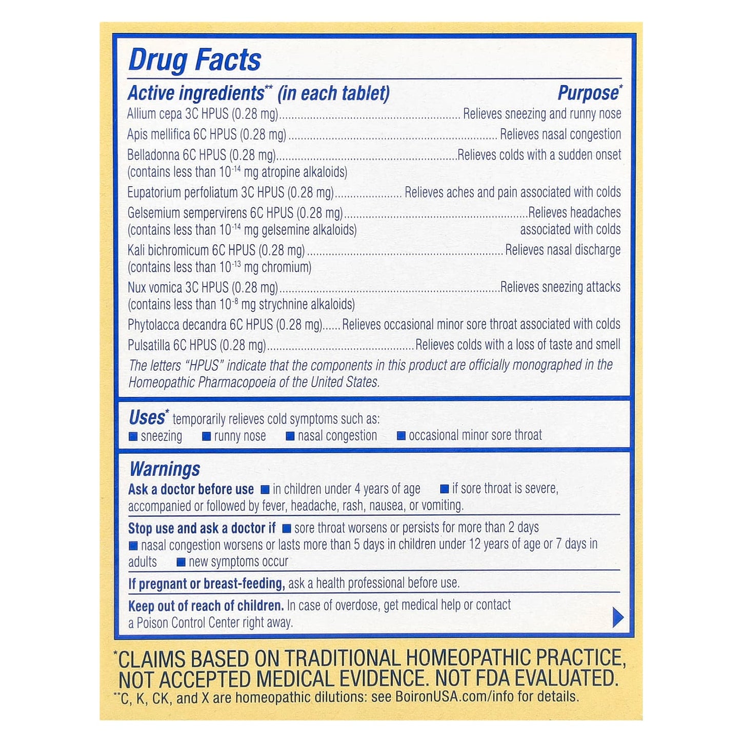 Boiron ColdCalm Meltaway Tablets - Natural Cold Relief for Kids & Adults - Image 2