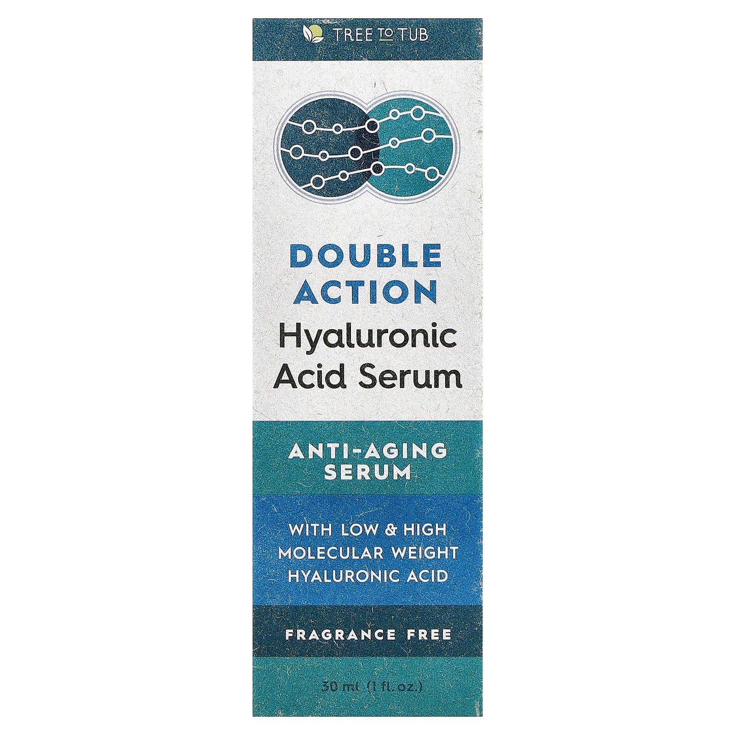 Tree To Tub, Double Action Hyaluronic Acid Serum, Fragrance Free, 1 fl oz (30 ml) - Image 2