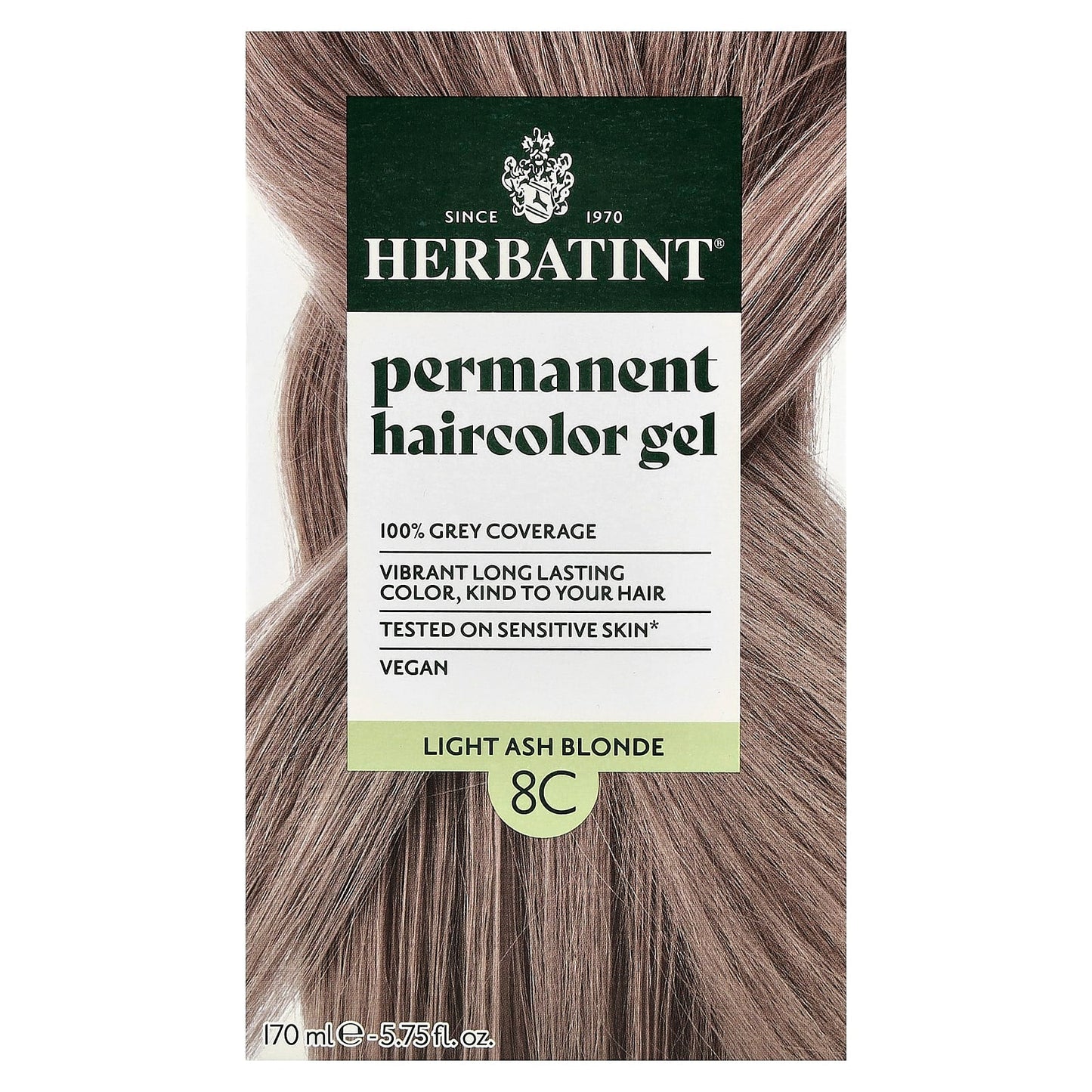Herbatint Permanent Haircolor Gel - 8C Light Ash Blonde - Image 1