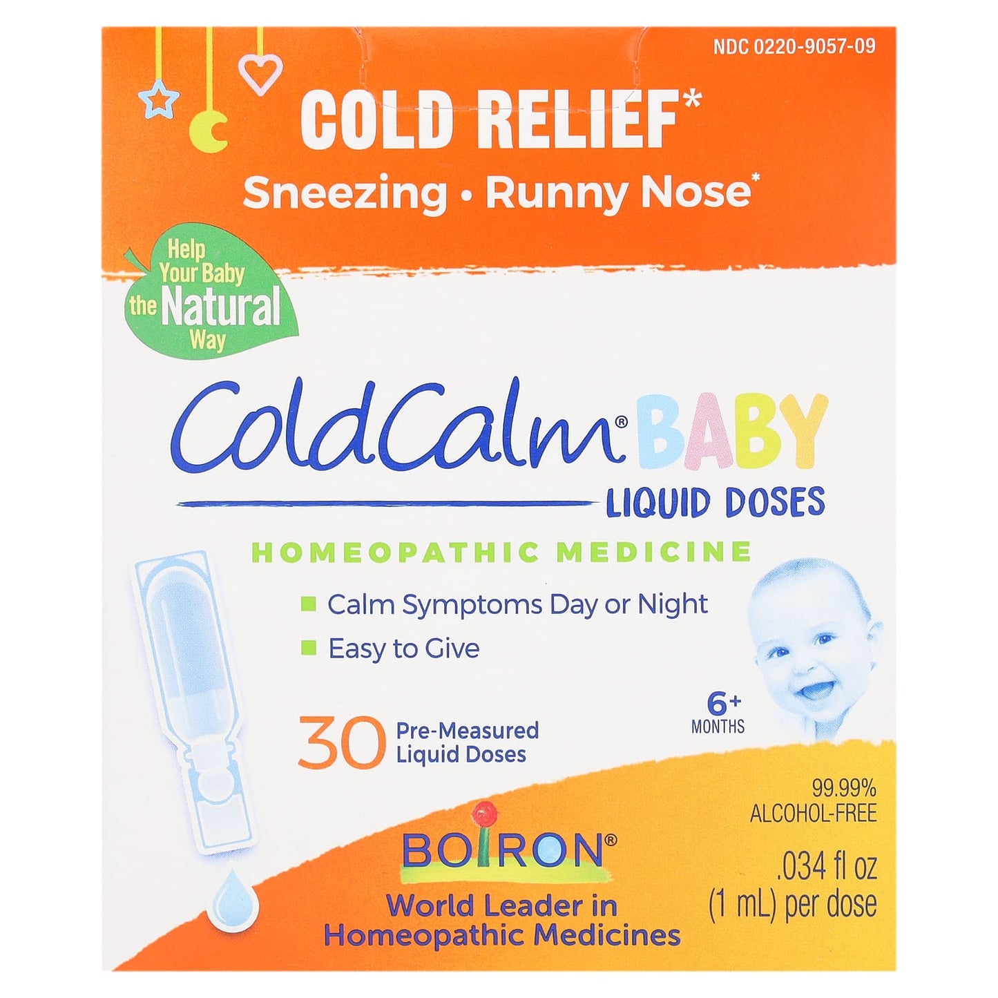 Natural Cold Relief for Babies | Boiron Cold Calm Liquid Doses - Image 1
