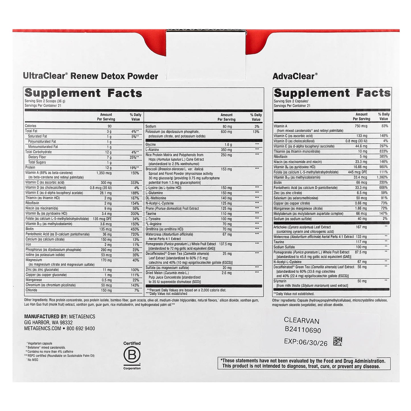 Metagenics, Clear Change®, 10-Day Detox Program, Vanilla, 4 Piece Set - Image 2