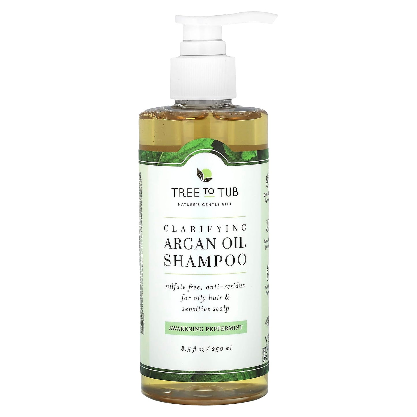 Tree To Tub, Clarifying Argan Oil Shampoo, Awakening Peppermint , 8.5 fl oz (250 ml) - Image 1