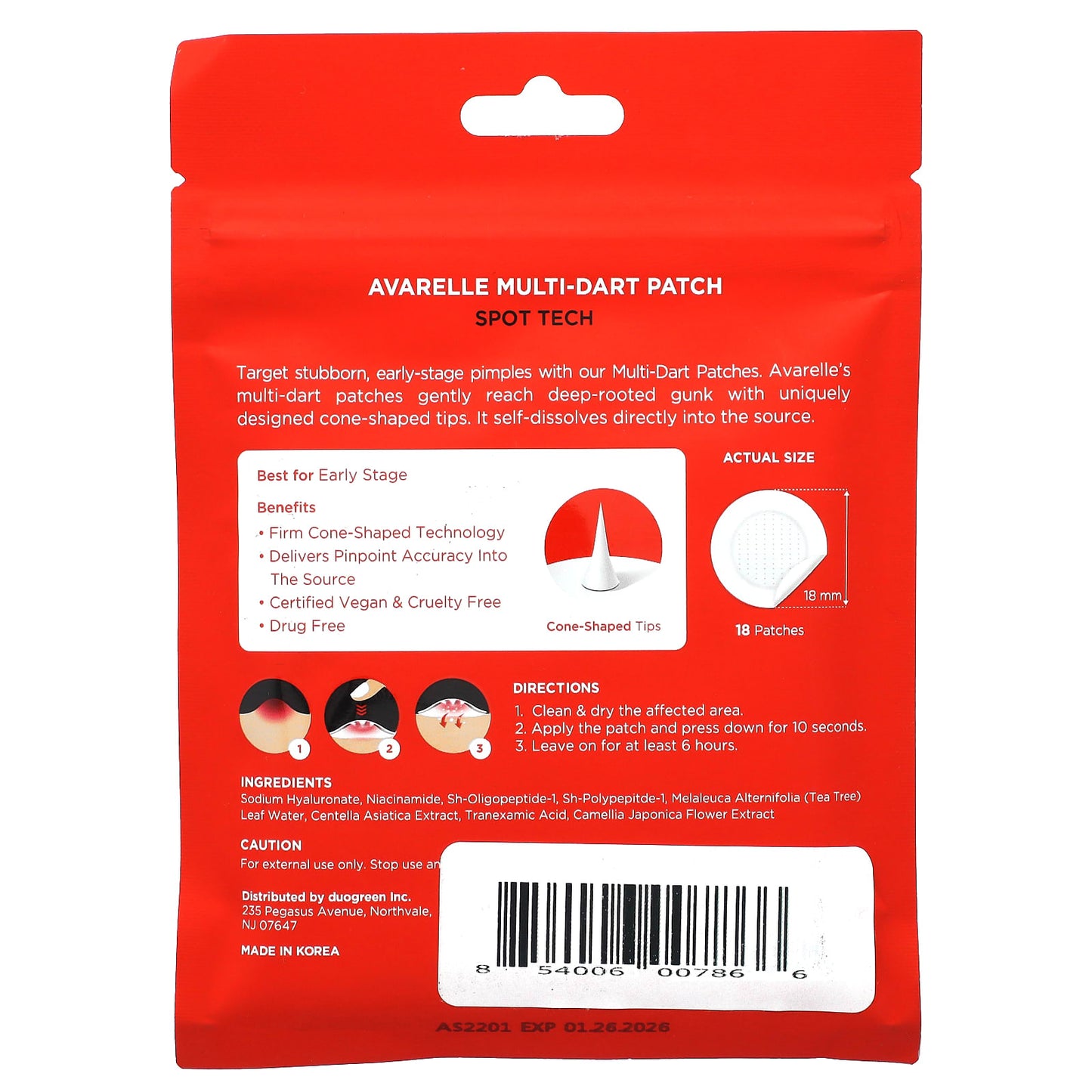 Avarelle Multi-Dart Patches for Early Stage Pimples - 18 Patches - Image 2