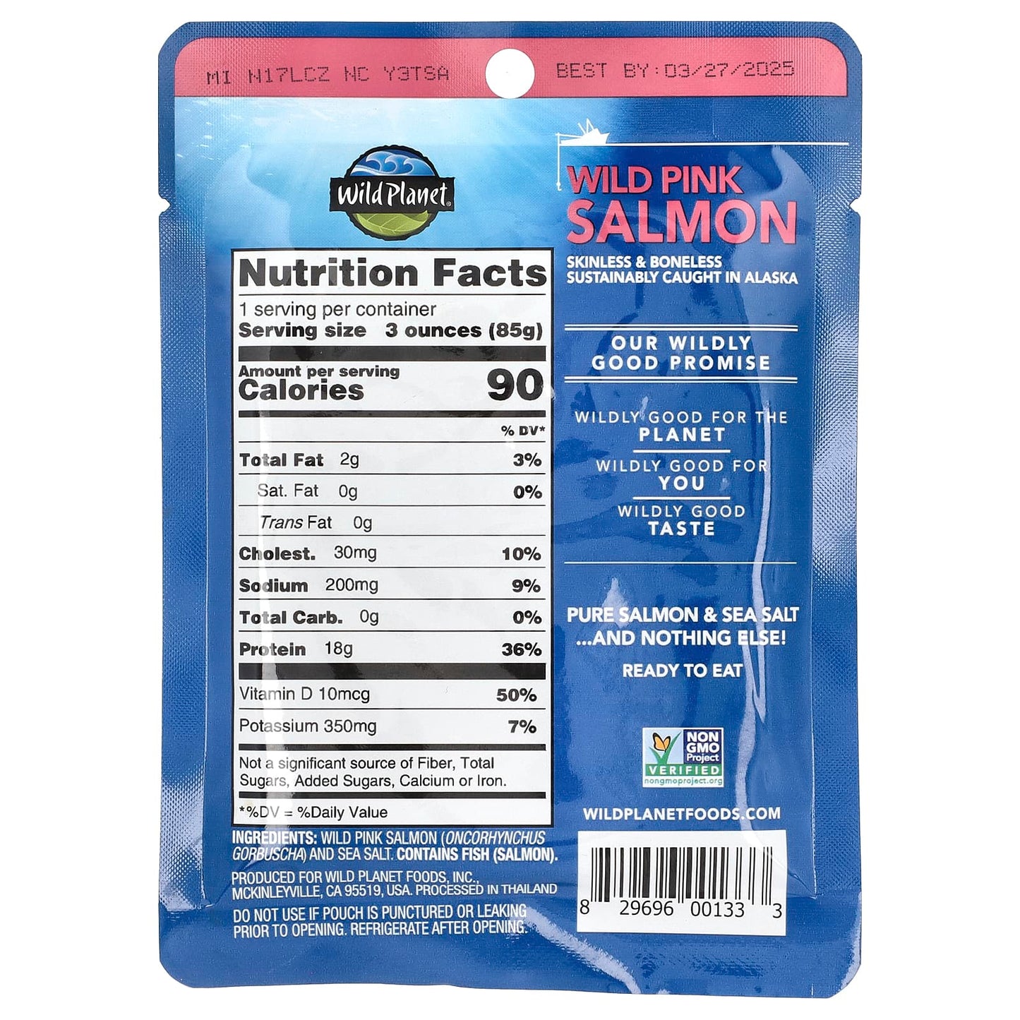 Wild Planet, Wild Pink Salmon, Skinless & Boneless, 3 oz (85 g) - Image 2