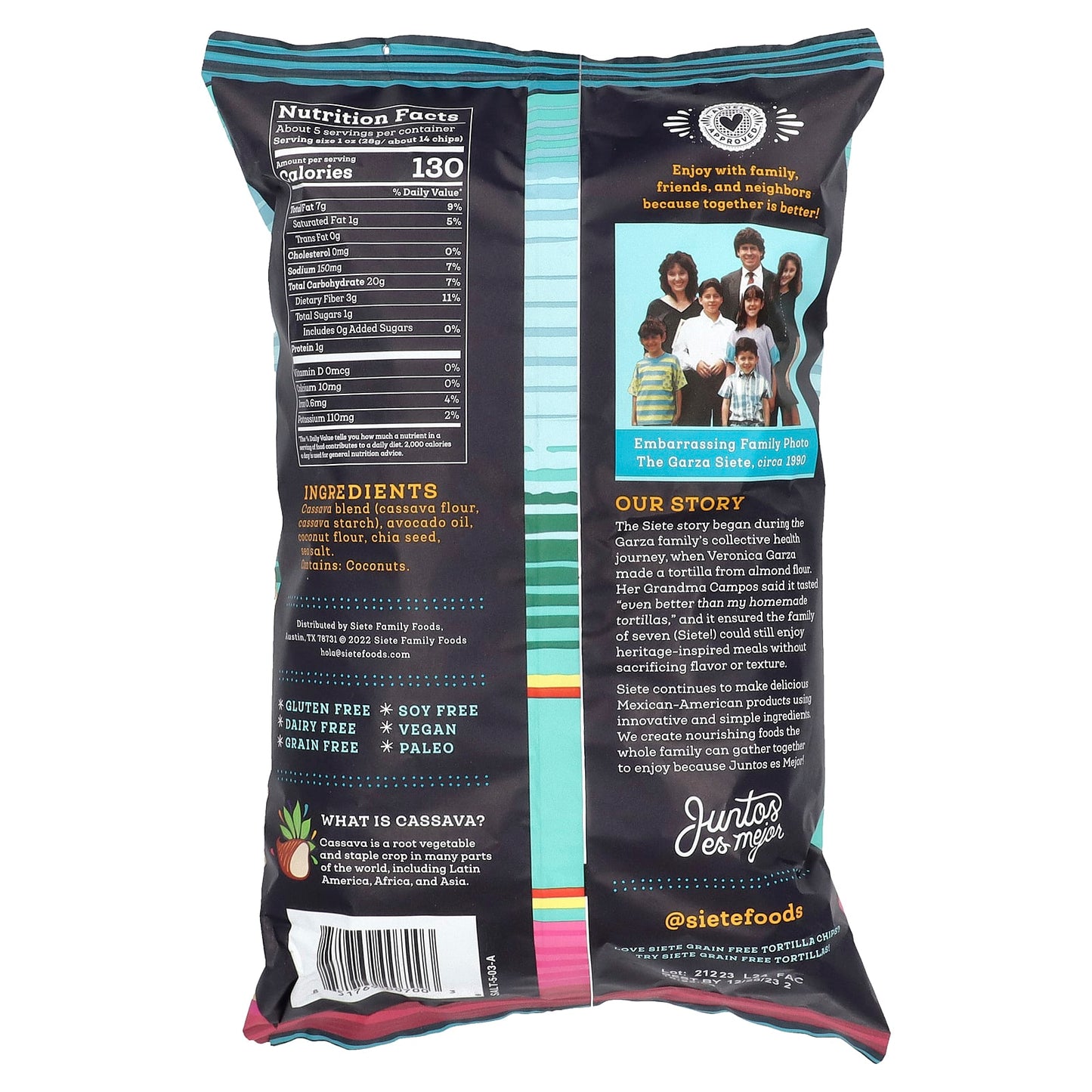 Siete, Grain Free Tortilla Chips, Sea Salt, 5 oz (142 g) - Image 2