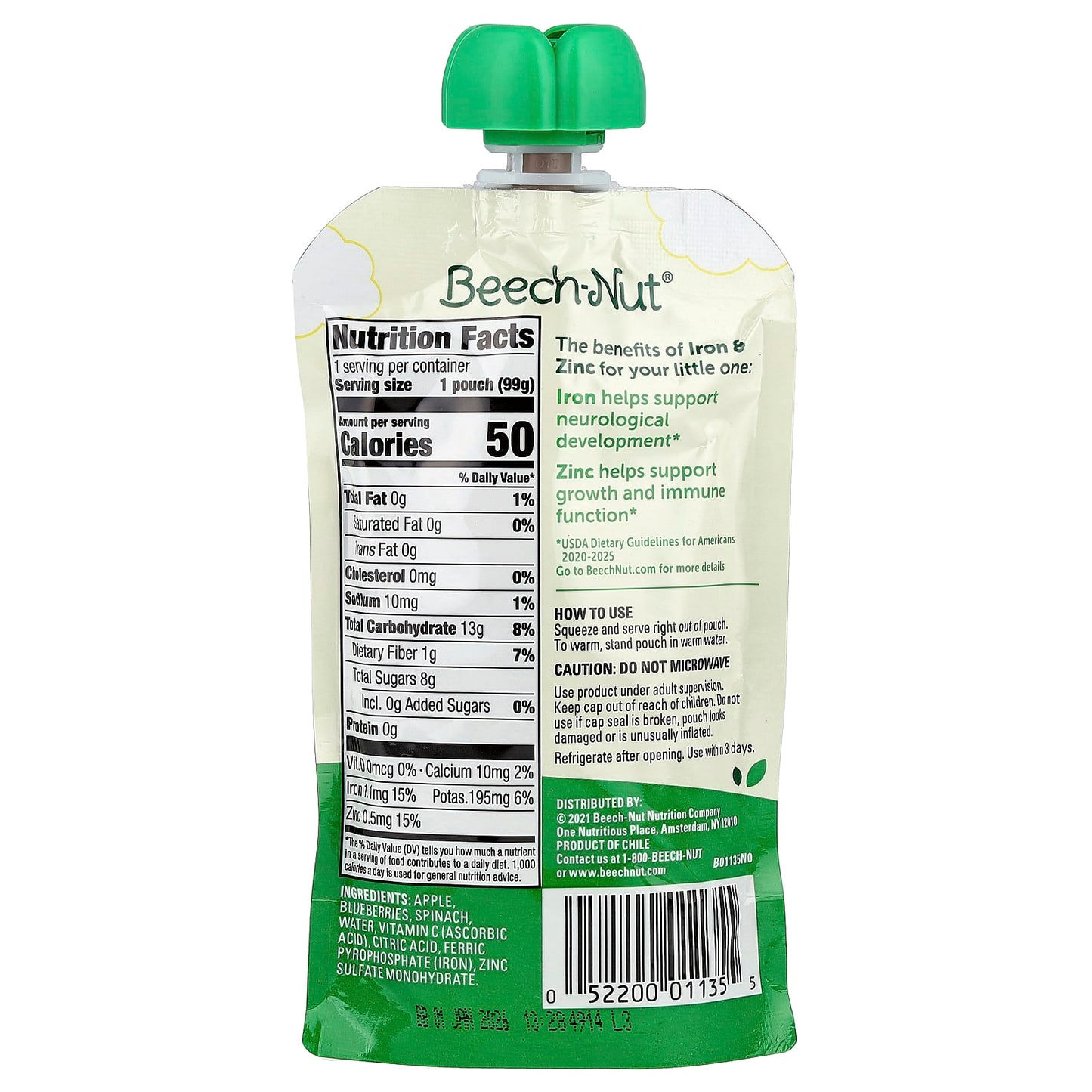 Nutritious Beech-Nut Fruit & Veggie Blend for Babies 12+ Months - Image 2