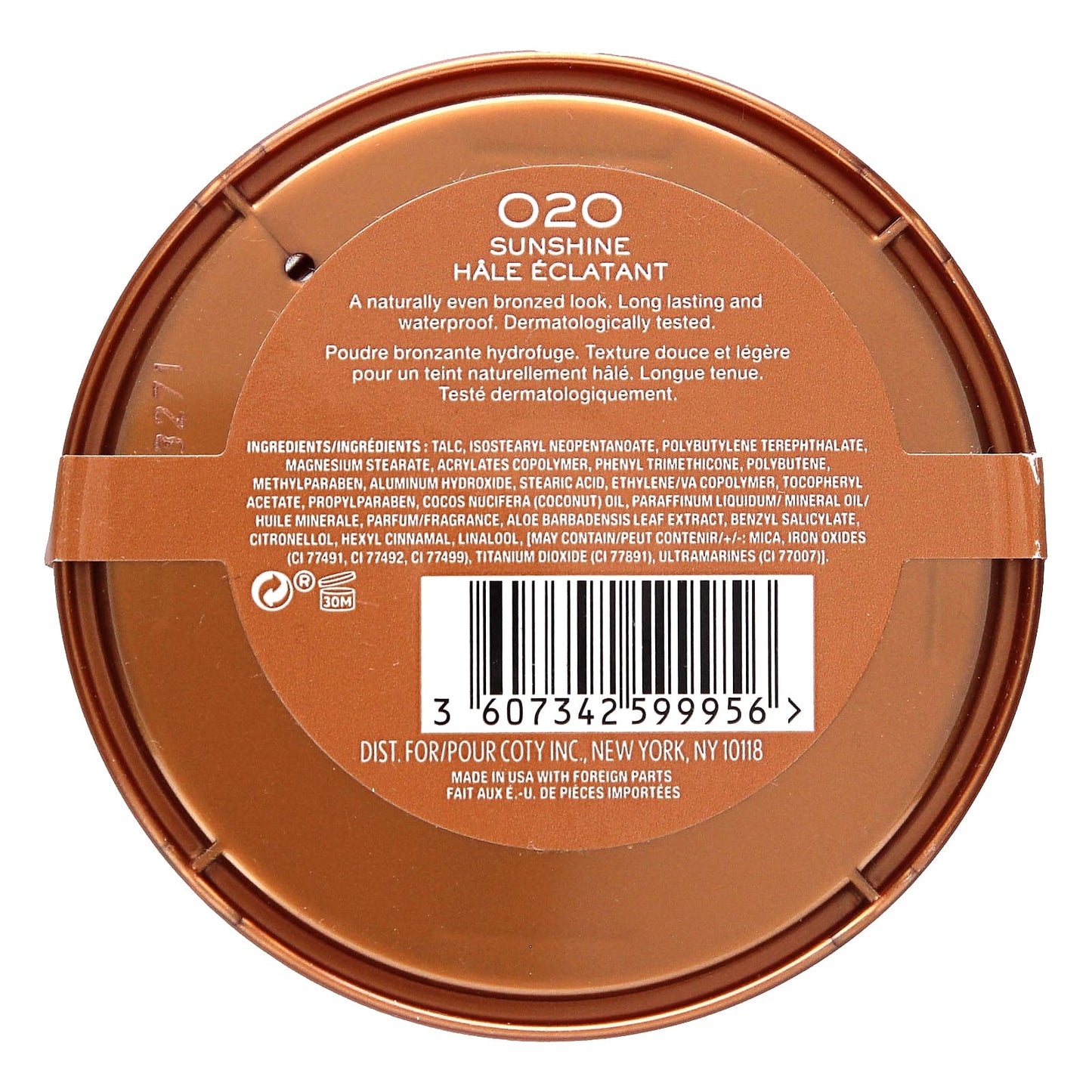 Rimmel London, Natural Bronzer, Waterproof Bronzing Powder, 020 Sunshine, 0.49 oz (14 g) - Image 2