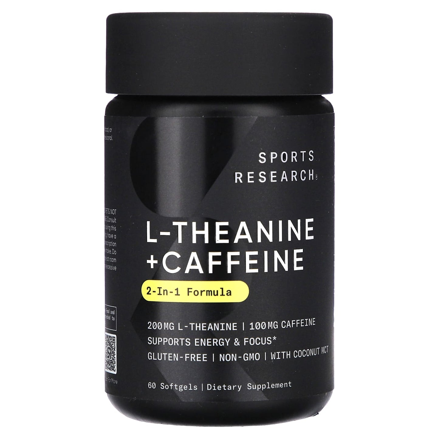 Sports Research, L-Theanine & Caffeine, 2-in-1 Formula, 60 Softgels - Image 1