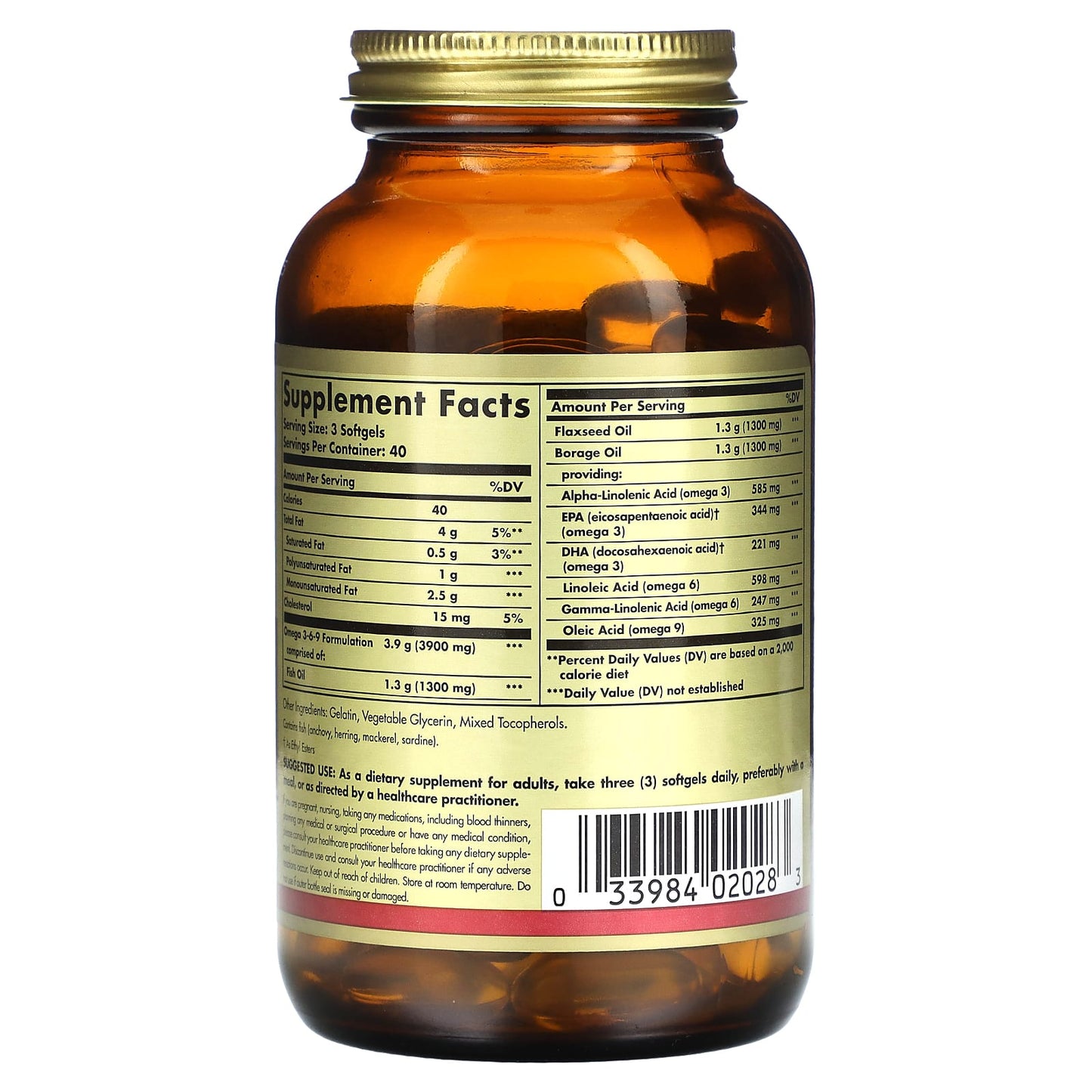 Solgar, Omega 3-6-9, 1,300 mg, 120 Softgels - Image 2
