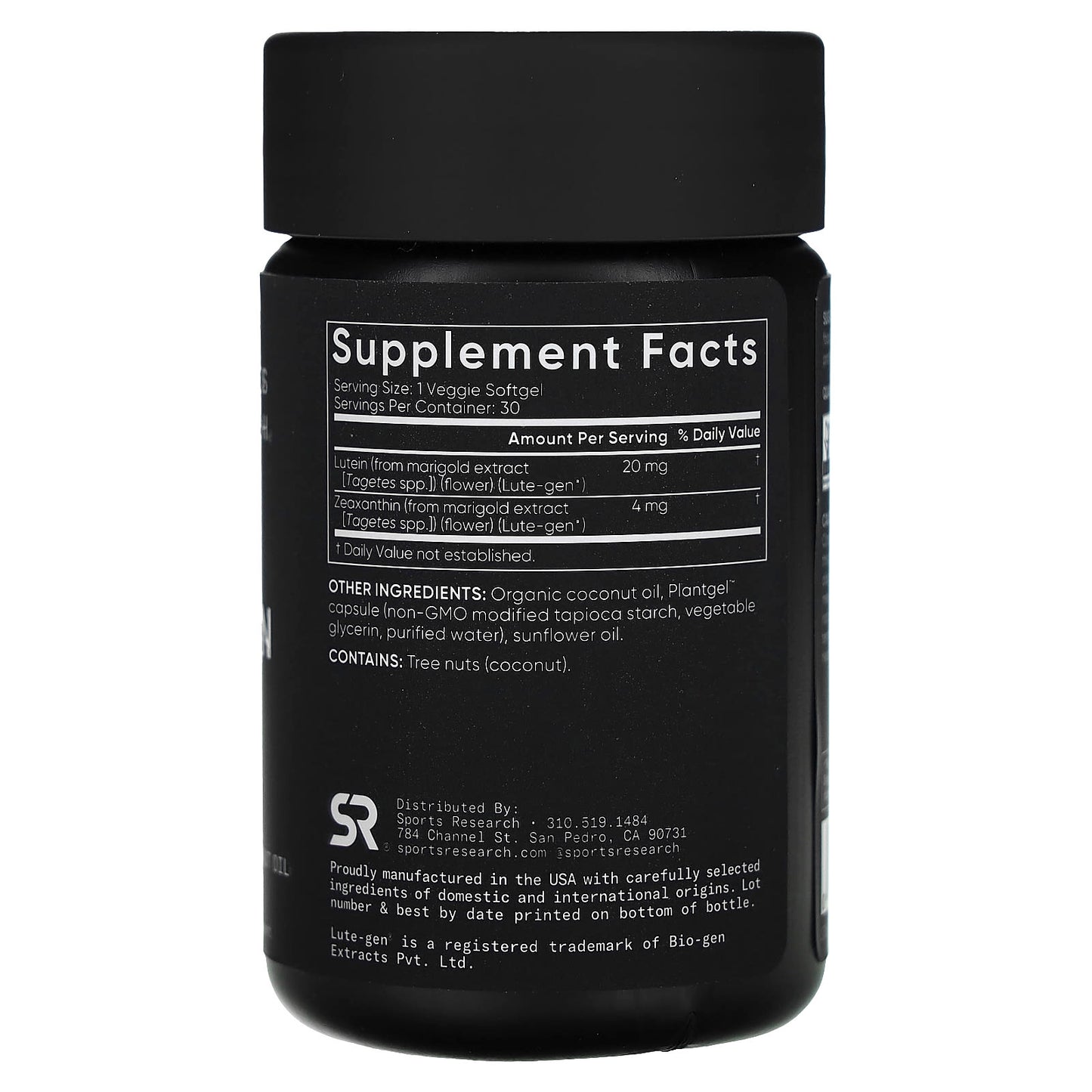 Sports Research, Lutein + Zeaxanthin, Plant-Based, 30 Veggie Softgels - Image 2