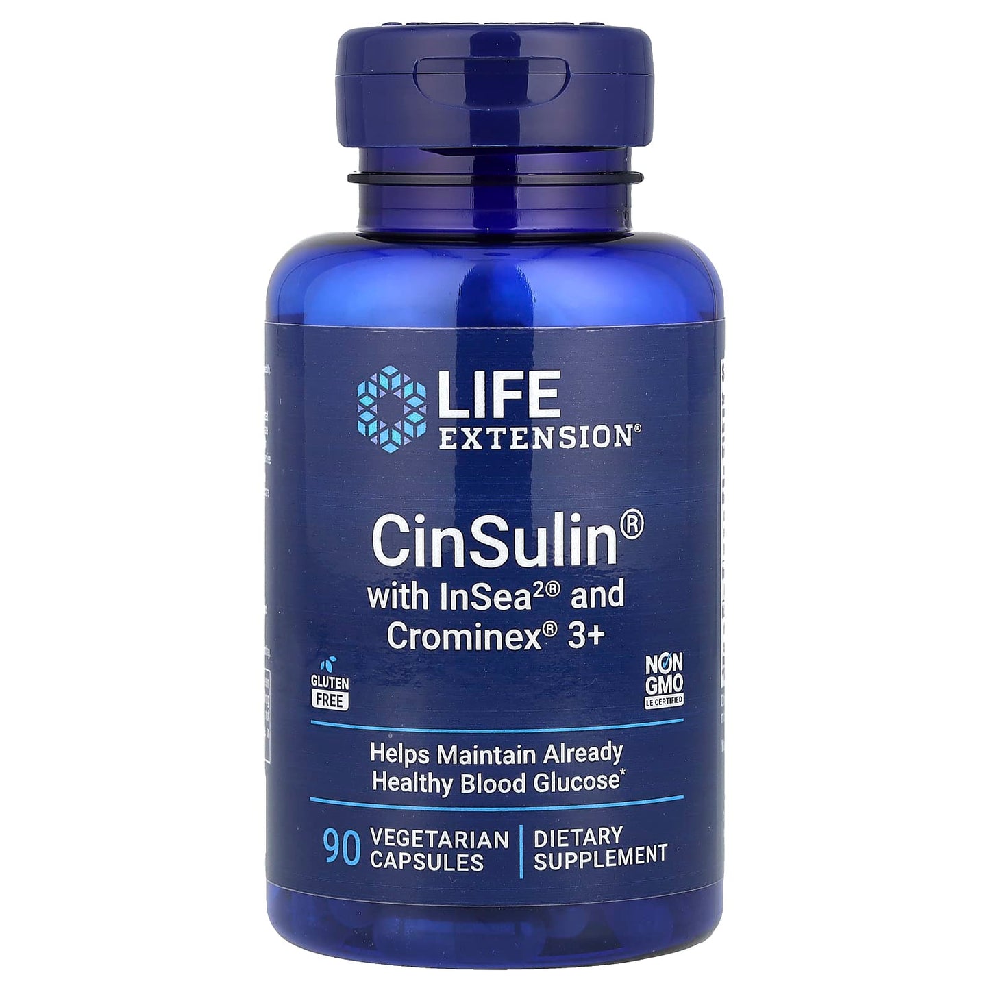 Life Extension, CinSulin® with InSea®2 and Crominex® 3+, 90 Vegetarian Capsules - Image 1